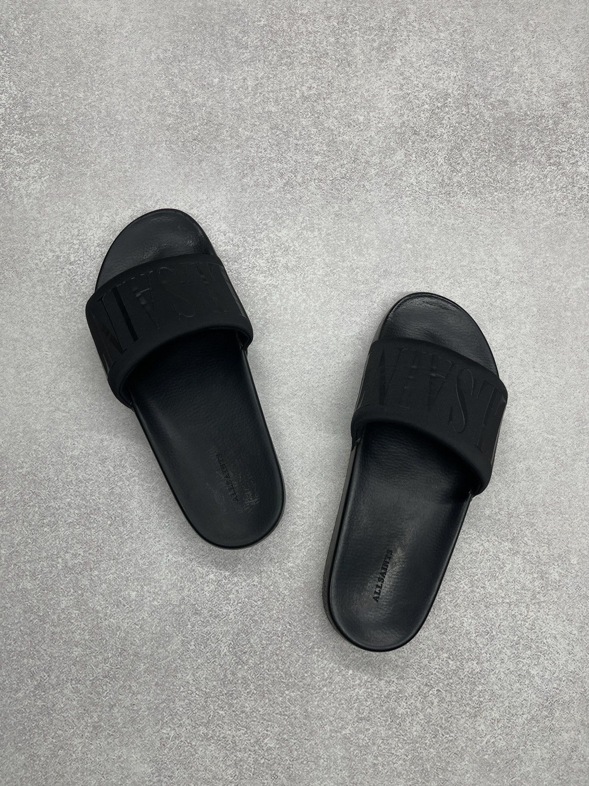 Allsaints Mens AllSaints Black Sliders Big Logo Size US 8 / EU 41 - 5 Thumbnail