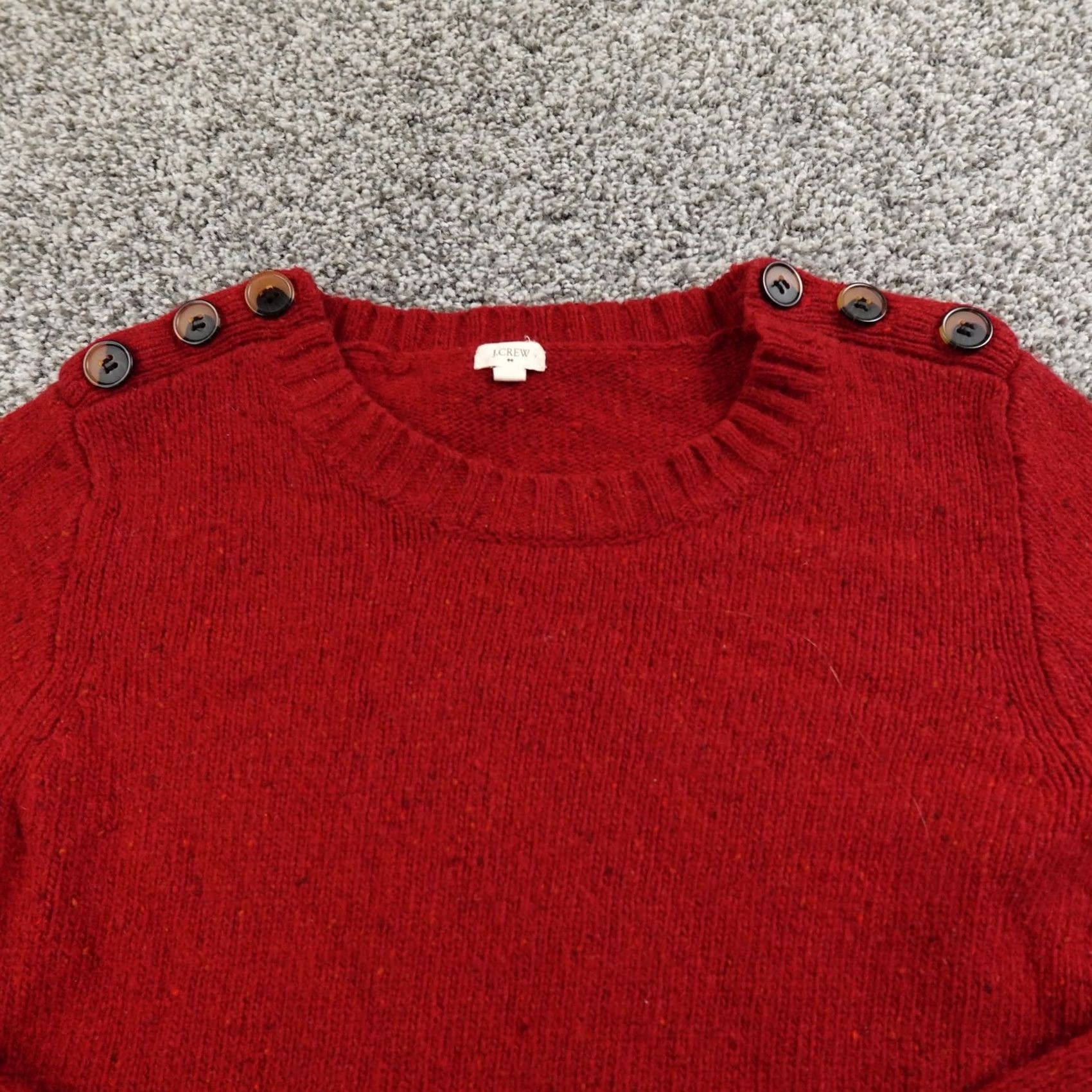 J.Crew J.CREW Sweater Womens XS Red Lambswool Crewneck Knit Cozy Soft Warm Pullover Size XS / US 0-2 / IT 36-38 - 3 Thumbnail