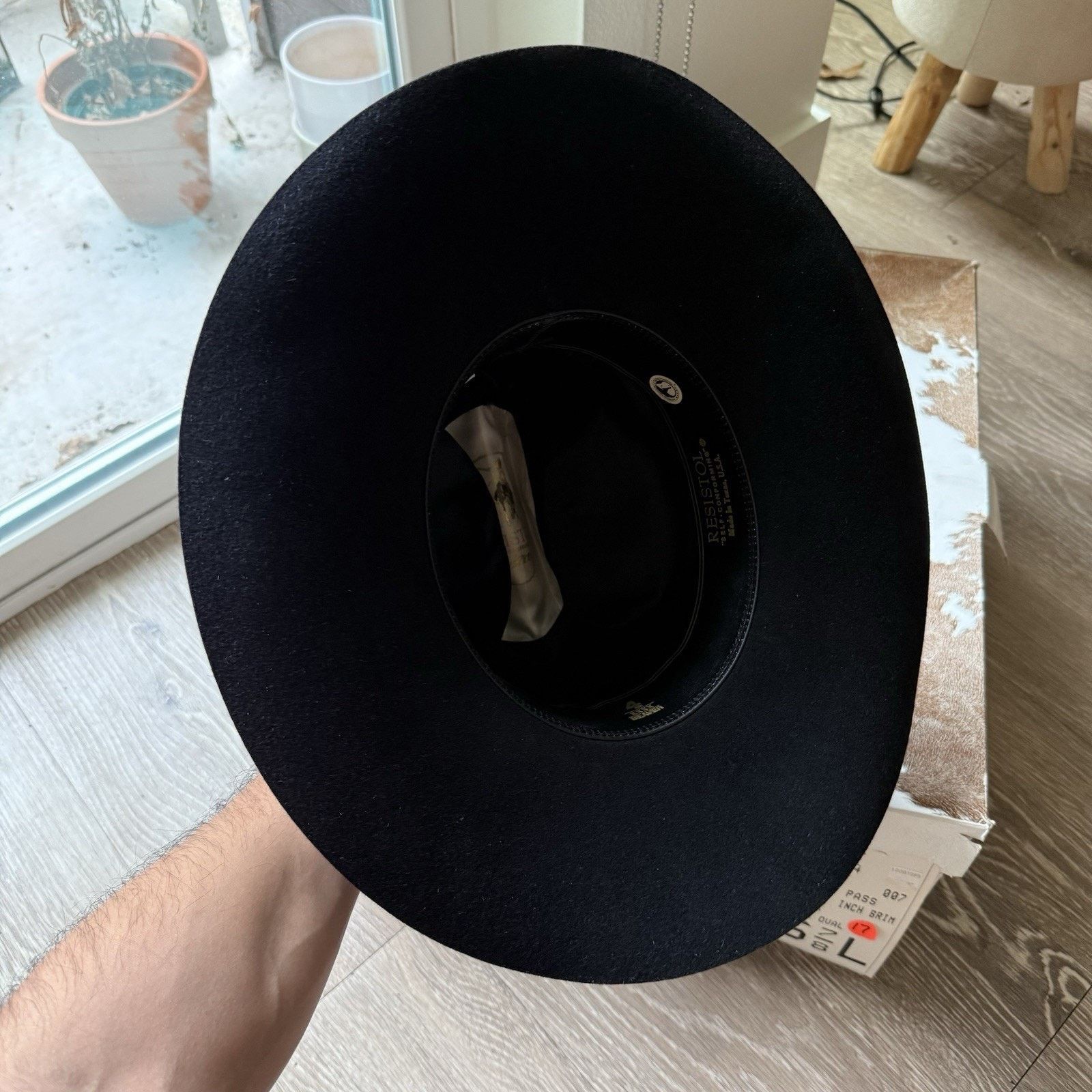 Vintage Vintage Resistol Black Cowboy Hat 4x Beaver Oval 6 7/8 L Size ONE SIZE - 8 Thumbnail