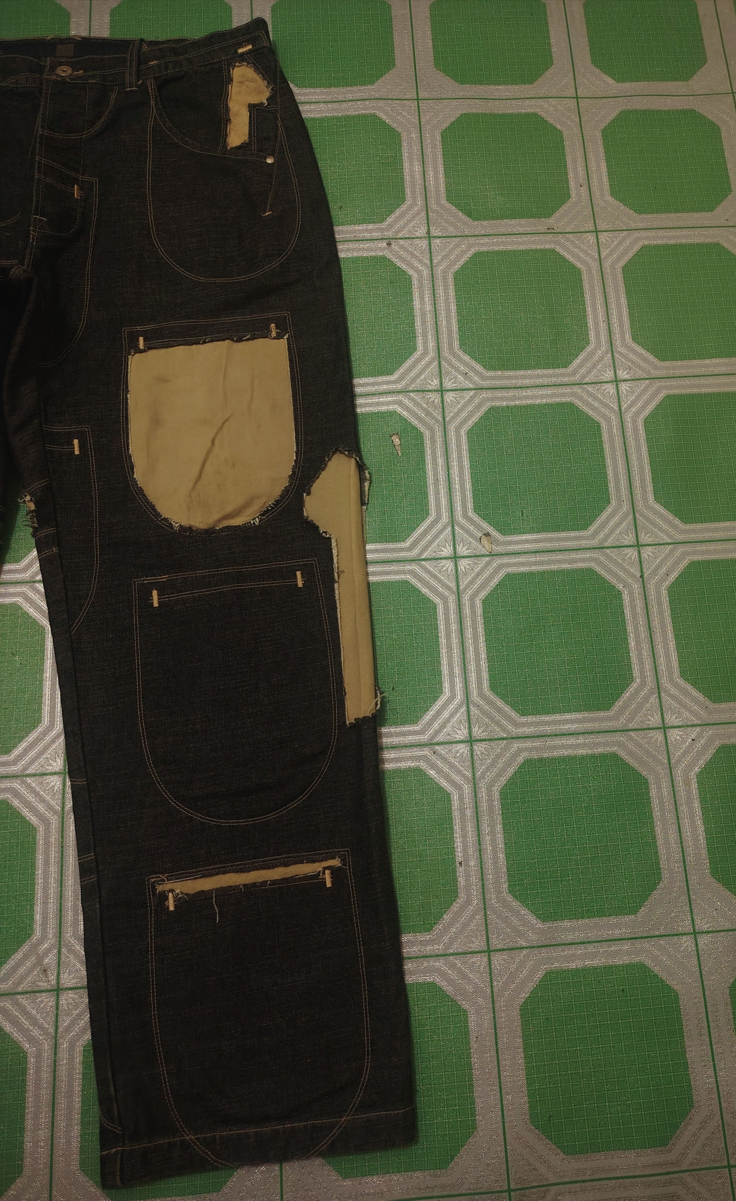 Who Decides War Rare!!! Marithe Francois Girbaud Patchwork Baggy Pants Jeans Size US 38 / EU 54 - 9 Thumbnail