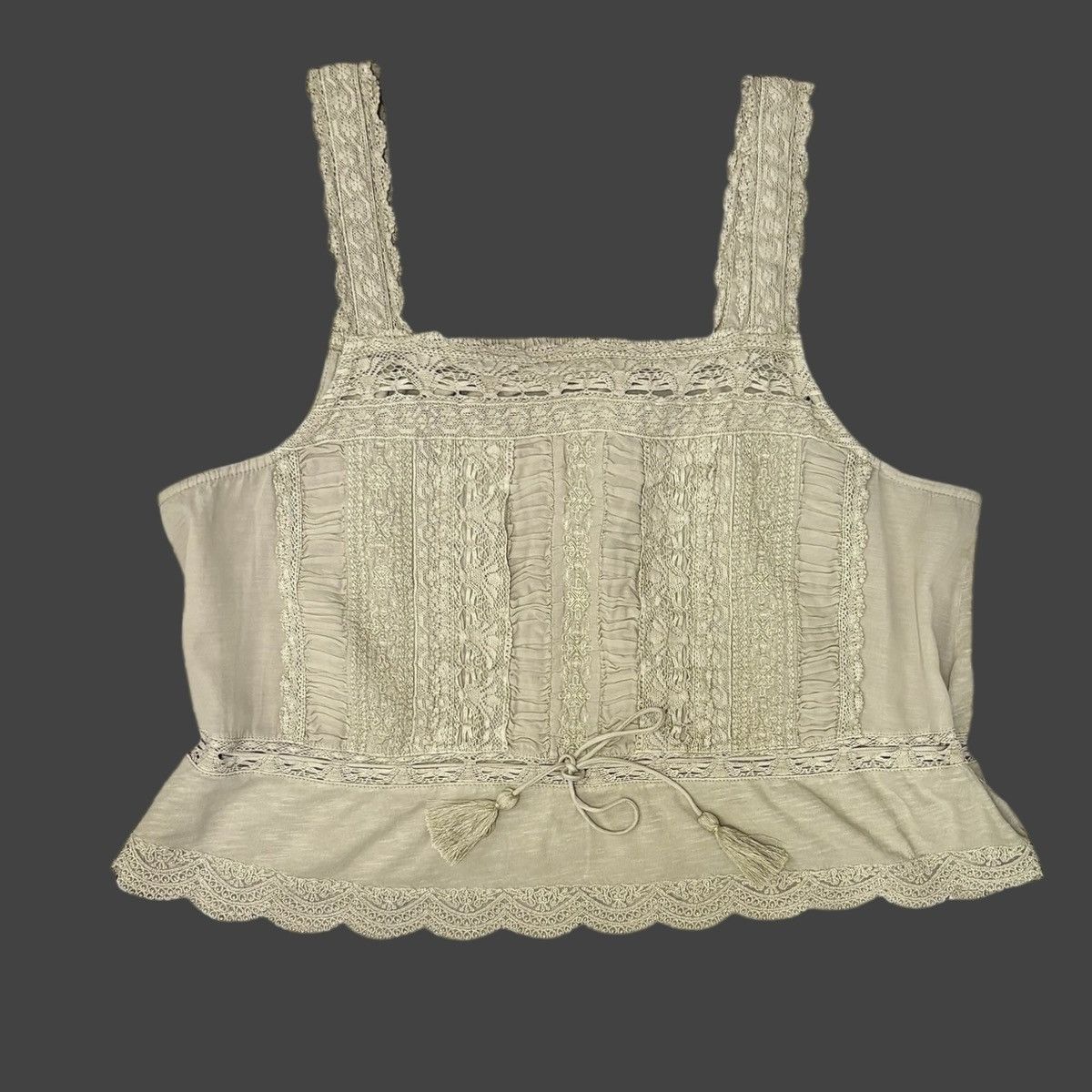 Lucky Brand Lucky Brand Lace Waistline Tie Seneca Rock Tank Sz XL Size XL / US 12-14 / IT 48-50 - 8 Thumbnail