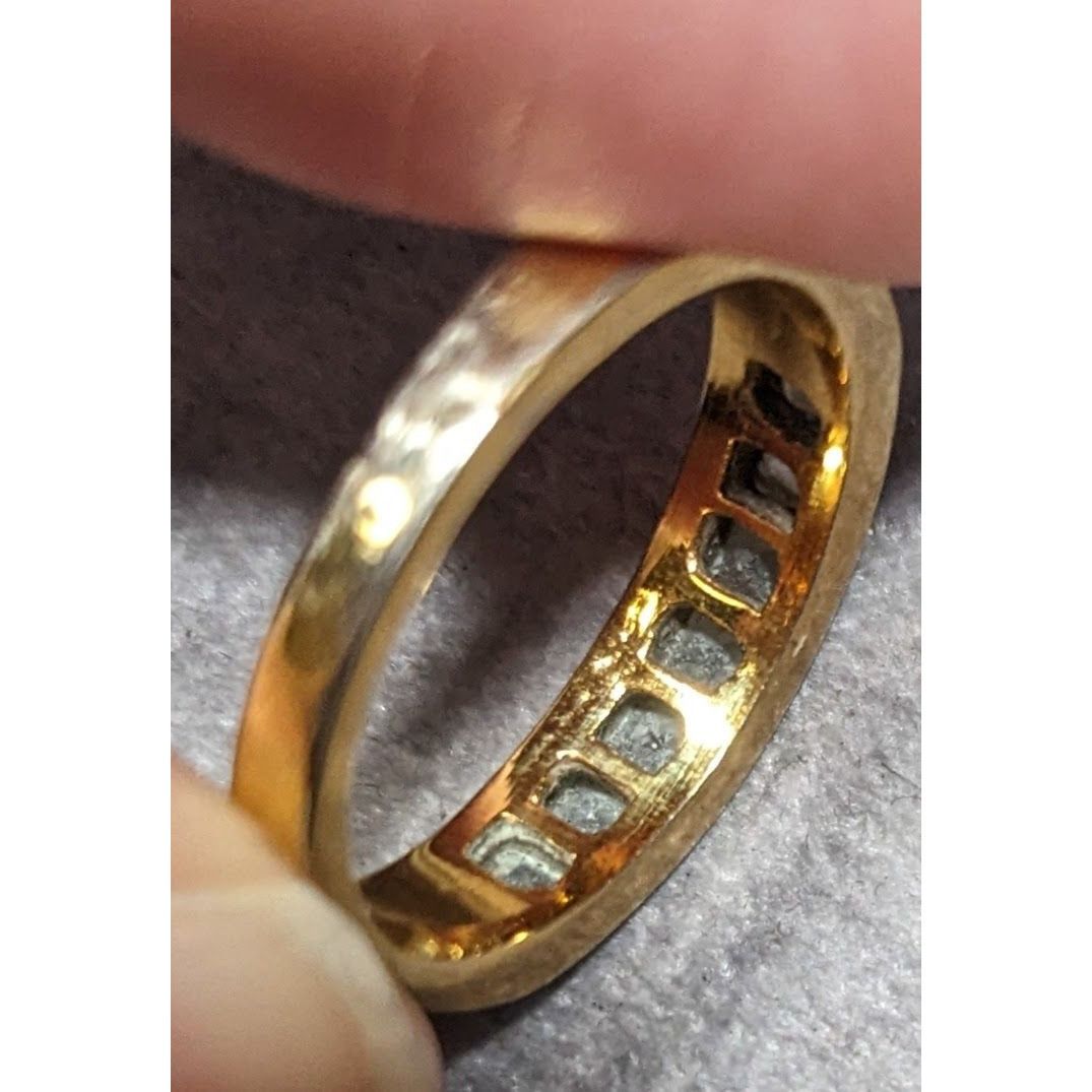Other Elegant Signed Gold Tone Ring With Clear Gems Size ONE SIZE - 8 Thumbnail