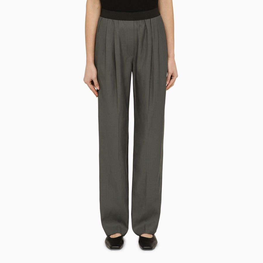 Loulou de Saison o1d2blof0824 Linen-Blend Pants in Grey Size 28" / US 6 / IT 42 - 1 Thumbnail