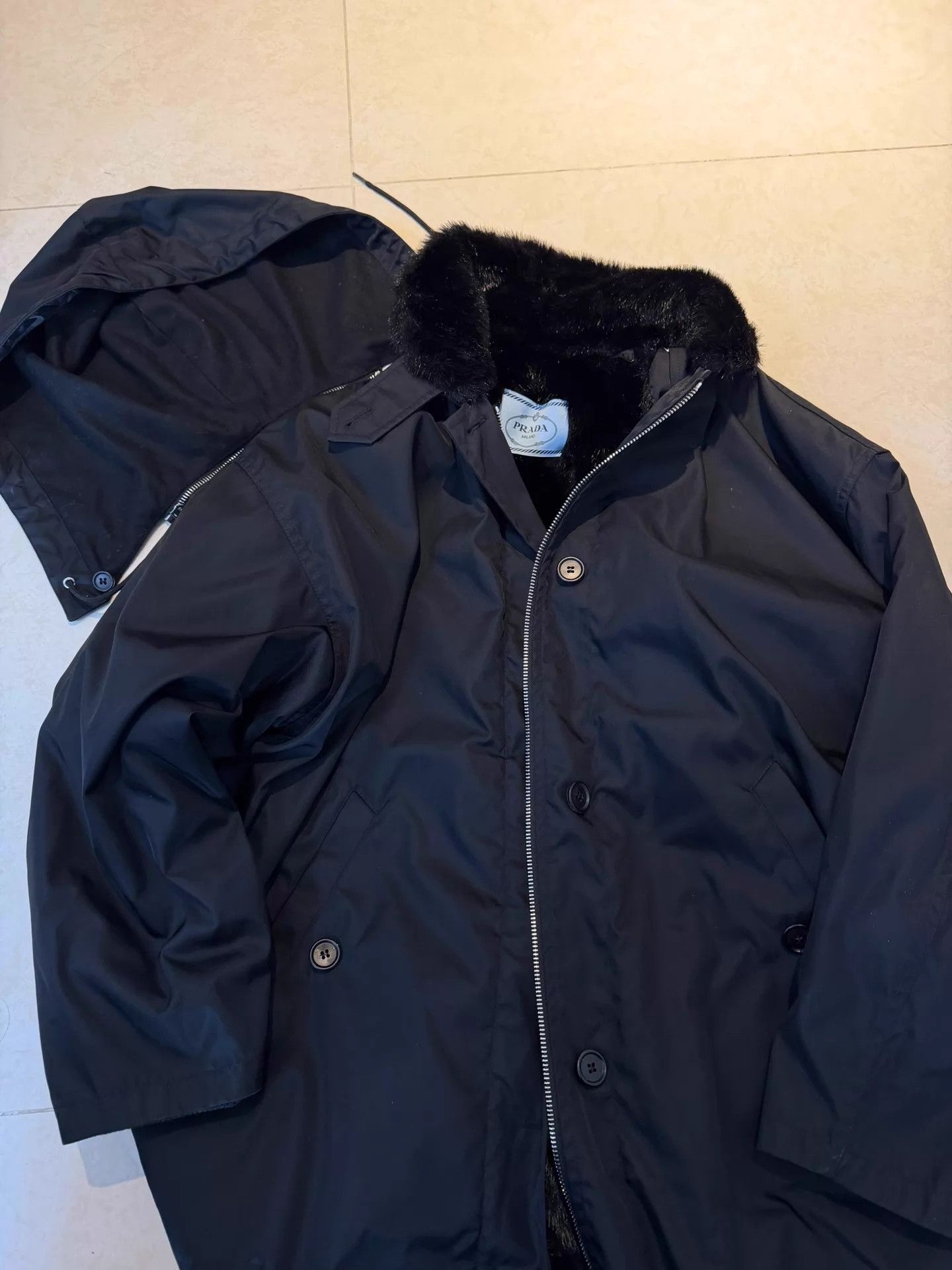 Prada Prada Oversized Down Parka 2-Piece Mink Lined Black Size XS / US 0-2 / IT 36-38 - 6 Thumbnail