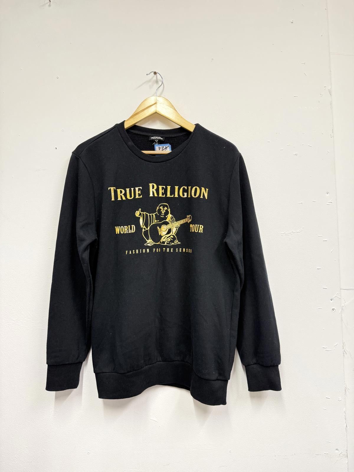 True Religion True Religion Black Crewneck Sweatshirt with Yellow Logo Size US M / EU 48-50 / 2 - 1 Thumbnail