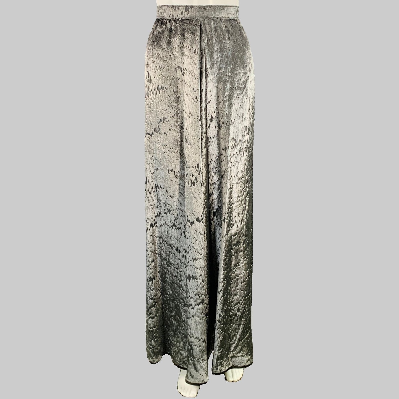 Geoffrey Beene GEOFFREY BEENE Grey Green Brown Silk Velvet Top Skirt Set Size 28" / US 6 / IT 42 - 5 Thumbnail