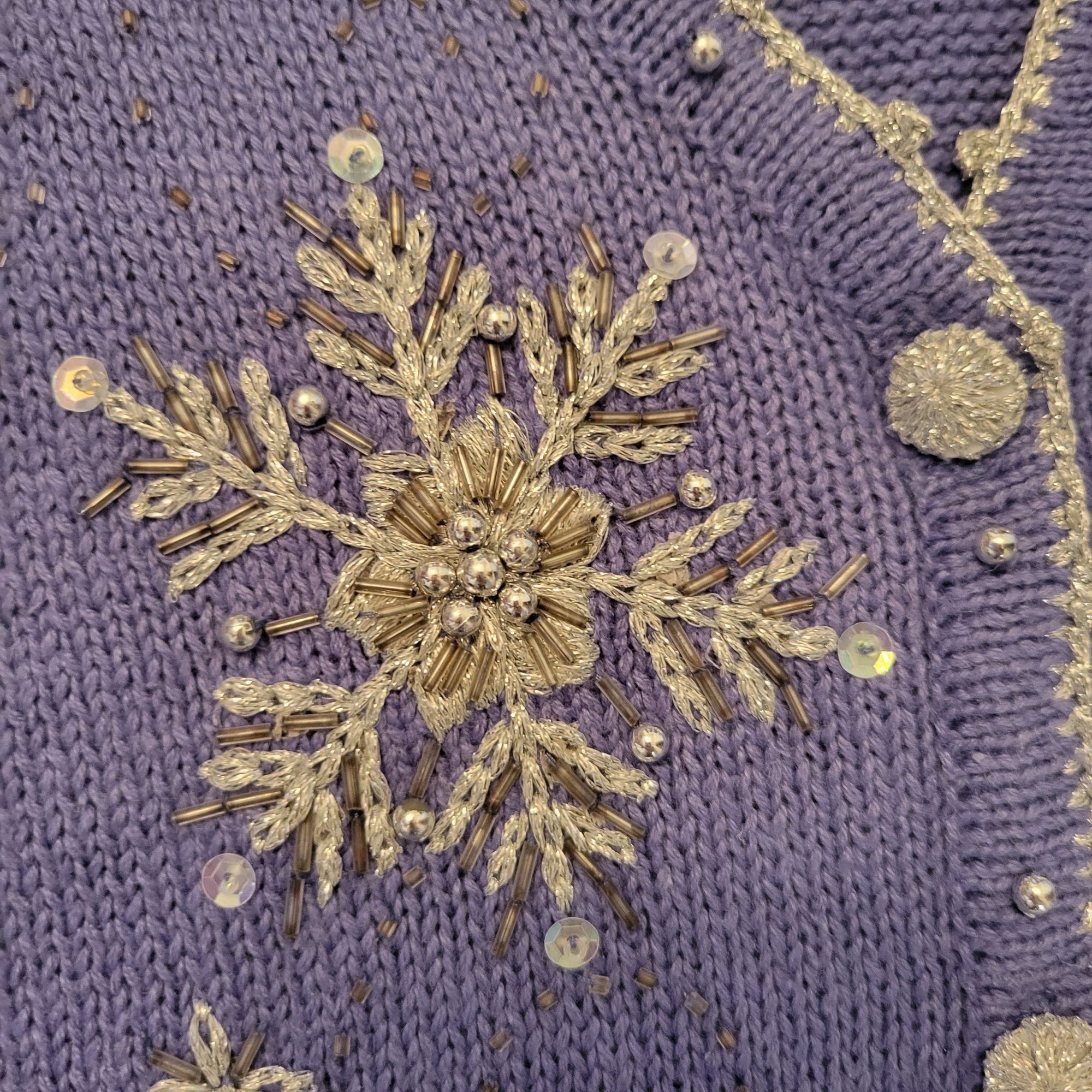 Other Vintage White Stag Plus Blue Snowflake Vest 22/24W Sequins B Size 3XL / US 20-22 - 5 Thumbnail