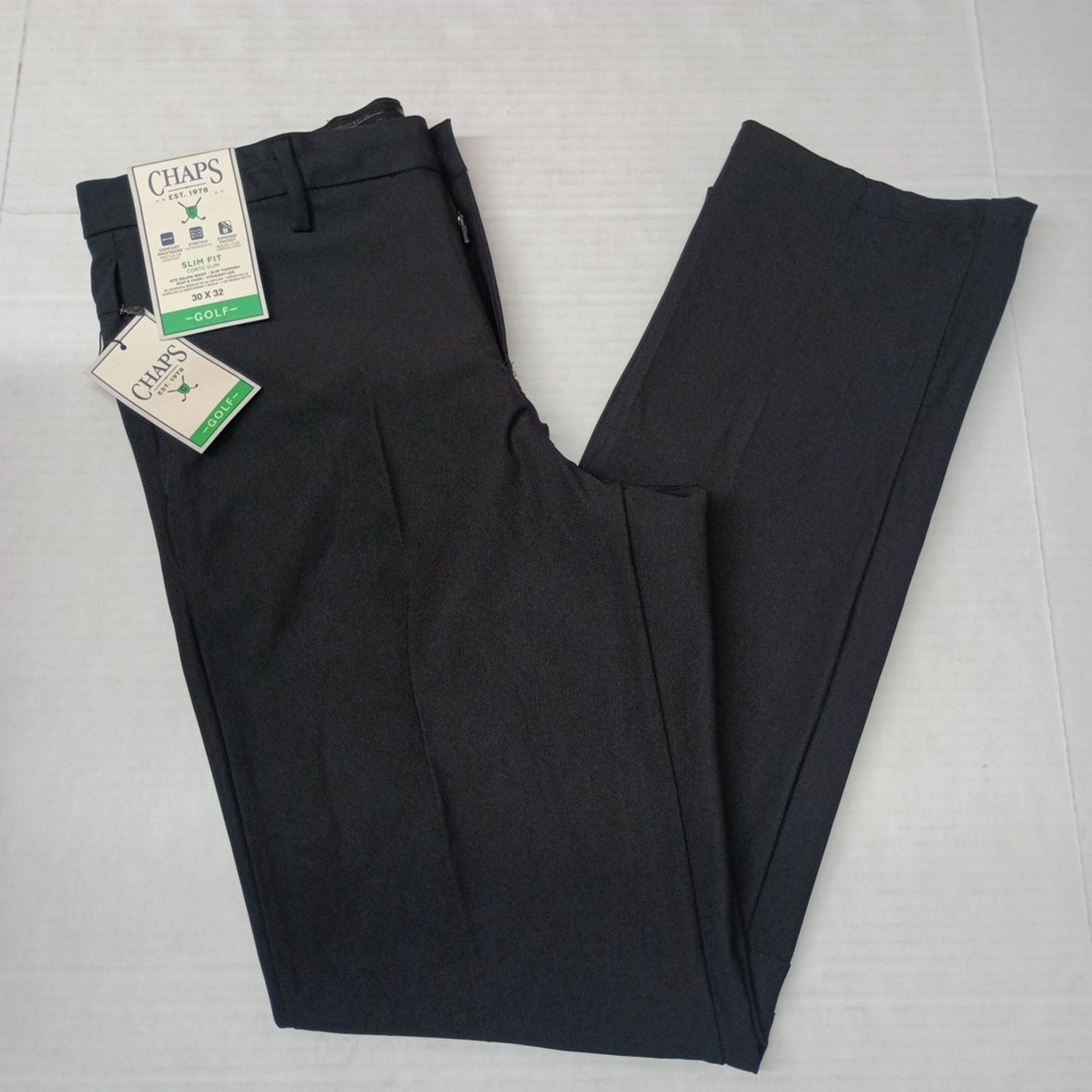 Chaps Chaps Golf Slim Fit Pants Mens 30x32 Black Stretch Waistband Size US 30 / EU 46 - 1 Thumbnail