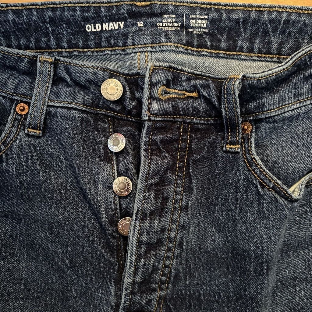 Old Navy Old Navy OG Straight Jeans - Size 12 Size 34" / US 12 / IT 48 - 4 Thumbnail