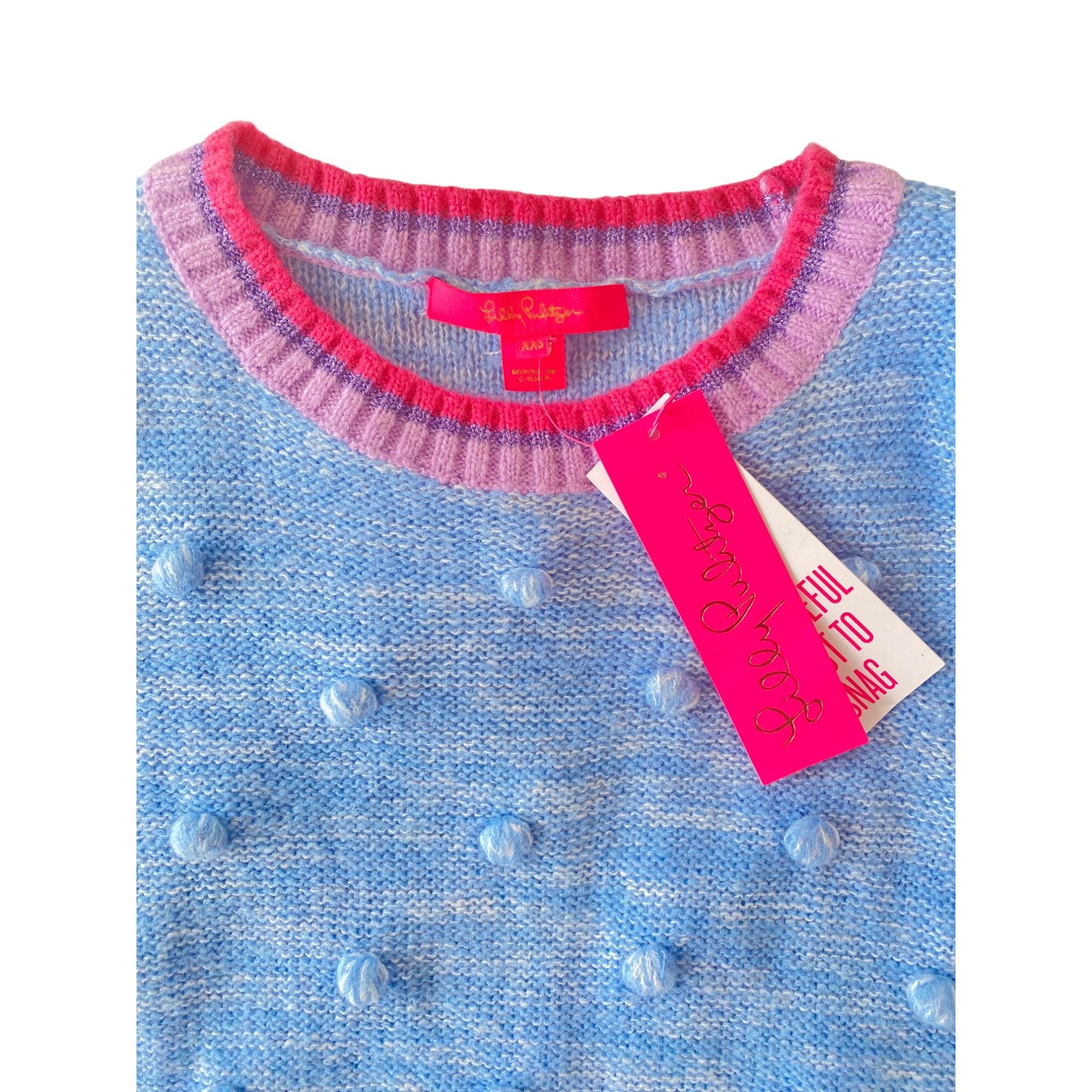 Lilly Pulitzer NWT Lilly Pulitzer $168 Verna Sweater W’s XXS Blue Pink Size XXS / US 00 / IT 34 - 14 Thumbnail