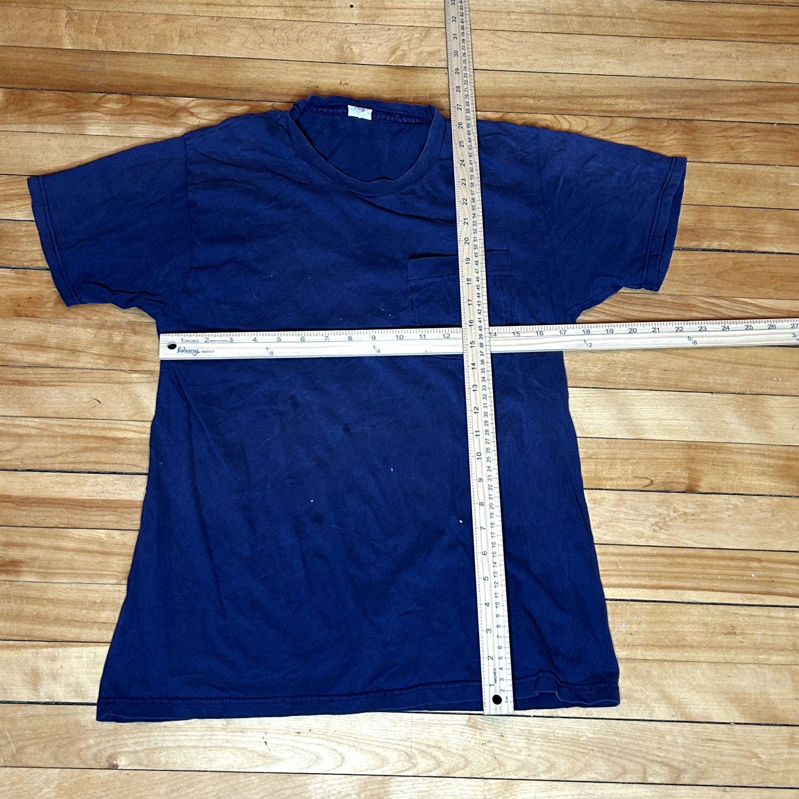 Fruit Of The Loom Vintage Fruit of The Loom Navy Selvedge Pocket T-Shirt Large Size US L / EU 52-54 / 3 - 5 Thumbnail