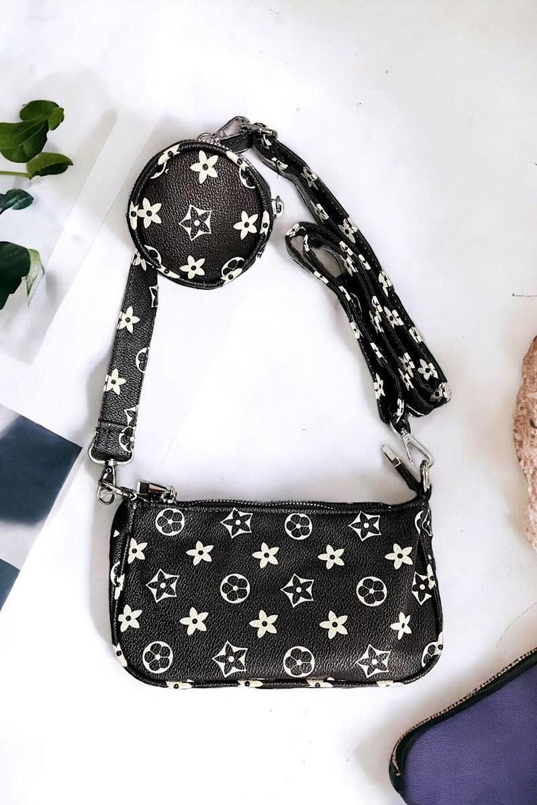 Other Black Star Printed Crossbody Purse Size ONE SIZE - 1 Thumbnail