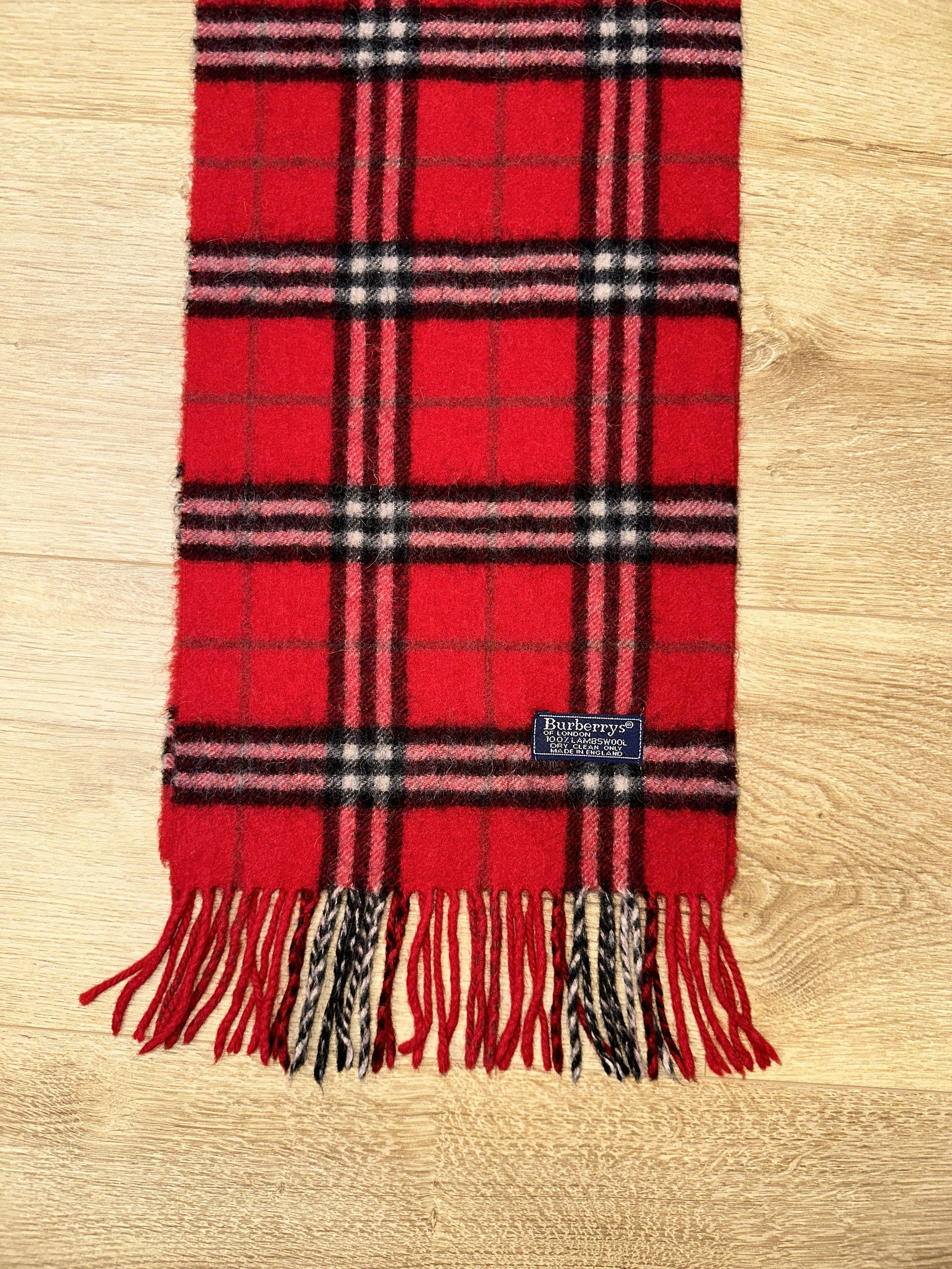 Burberry Iconic Burberrys Red Nova Check Scarf 150x23cm Size ONE SIZE - 6 Thumbnail