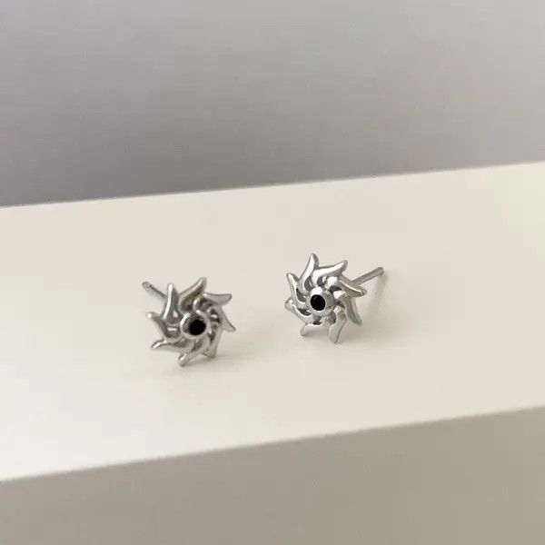 Other 925 Silver Plated Sun Stud Earrings for Men Women Size ONE SIZE - 4 Thumbnail