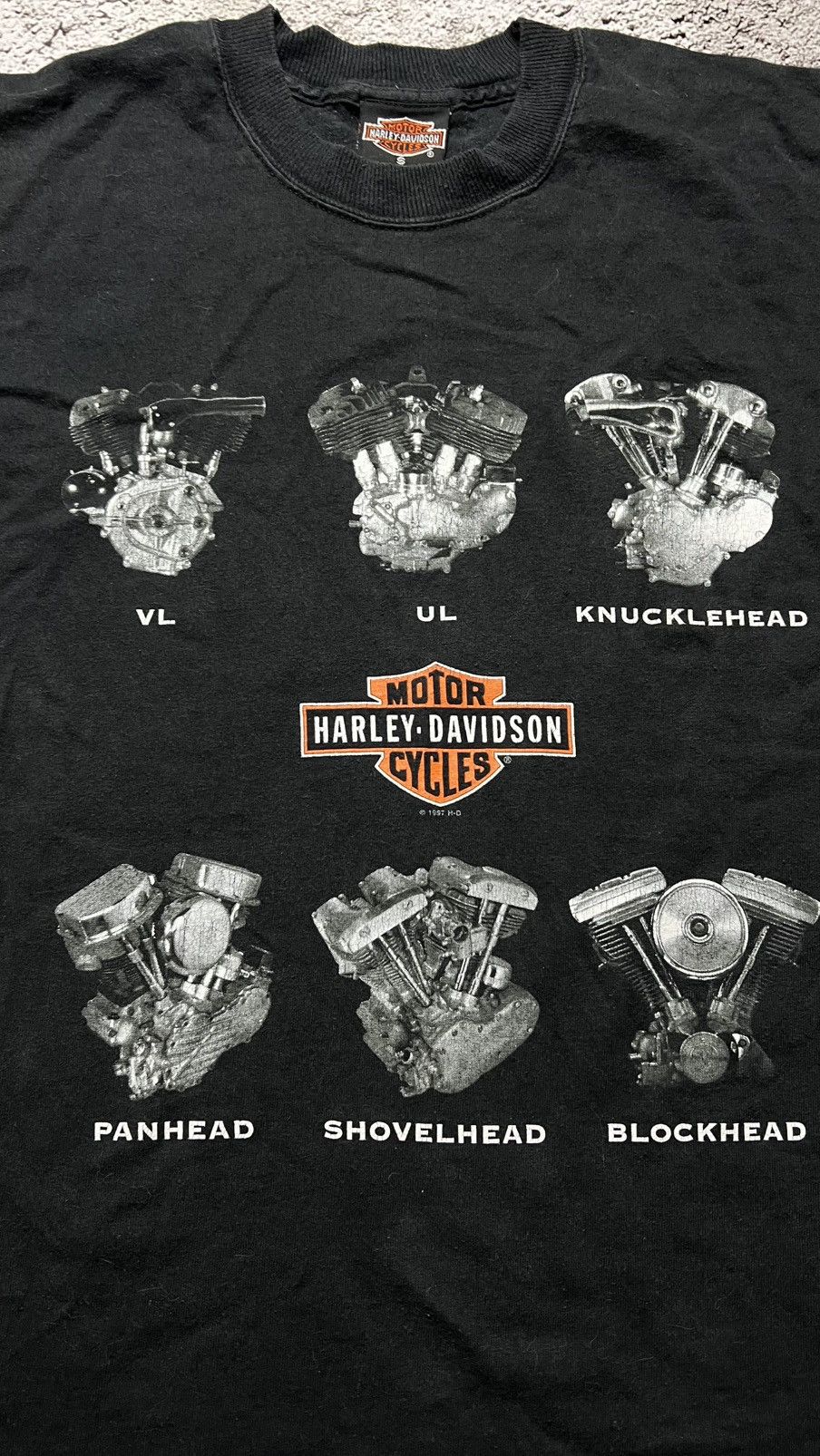 Harley Davidson 1997 Harley-Davidson Engines Knucklehead Panhead ENGLAND TEE Size US S / EU 44-46 / 1 - 4 Thumbnail