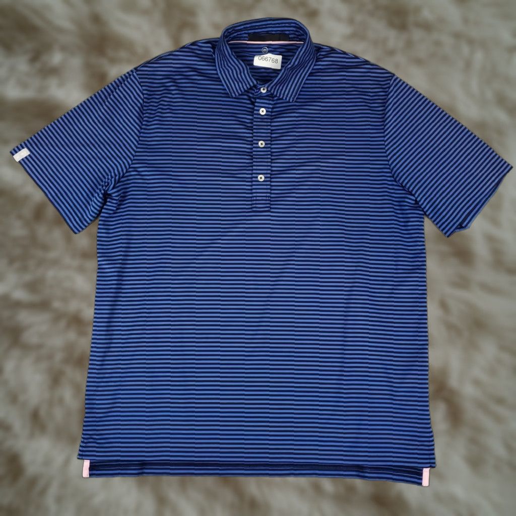 RLX Ralph Lauren RLX Ralph Lauren Polo Shirt Mens Large Blue Striped Golf Short Sleeve Polo Shirt Mens Large Blue Striped Golf Short Sleeve Size US L / EU 52-54 / 3 - 1 Thumbnail