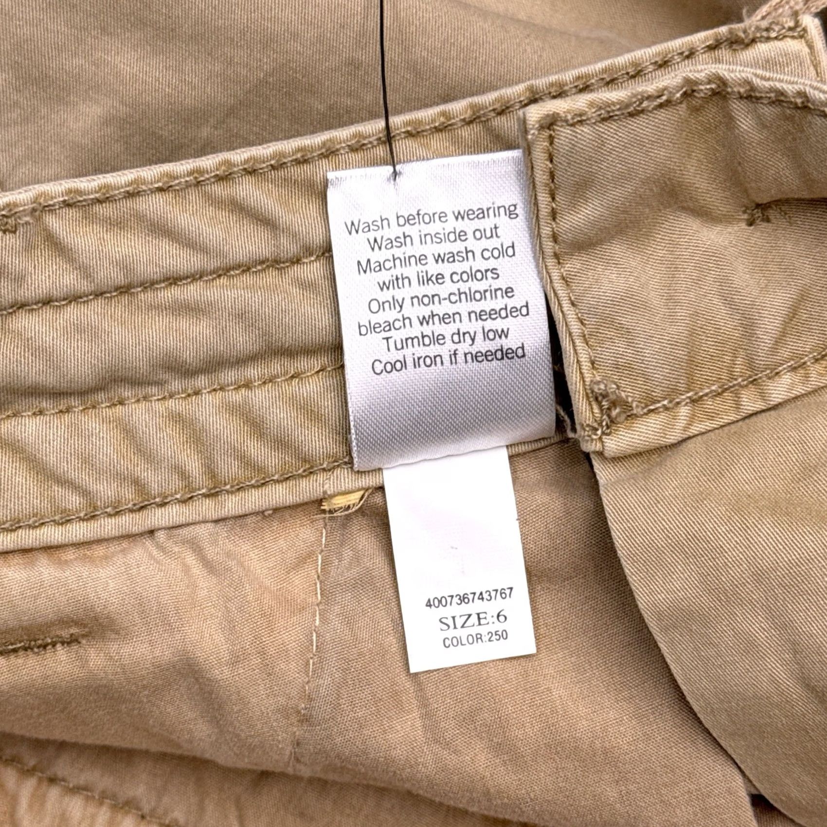 Vintage Sonoma Capri Pants Womens 6 Tan Mid Rise Cargo Drawstring New Size 28" / US 6 / IT 42 - 6 Thumbnail