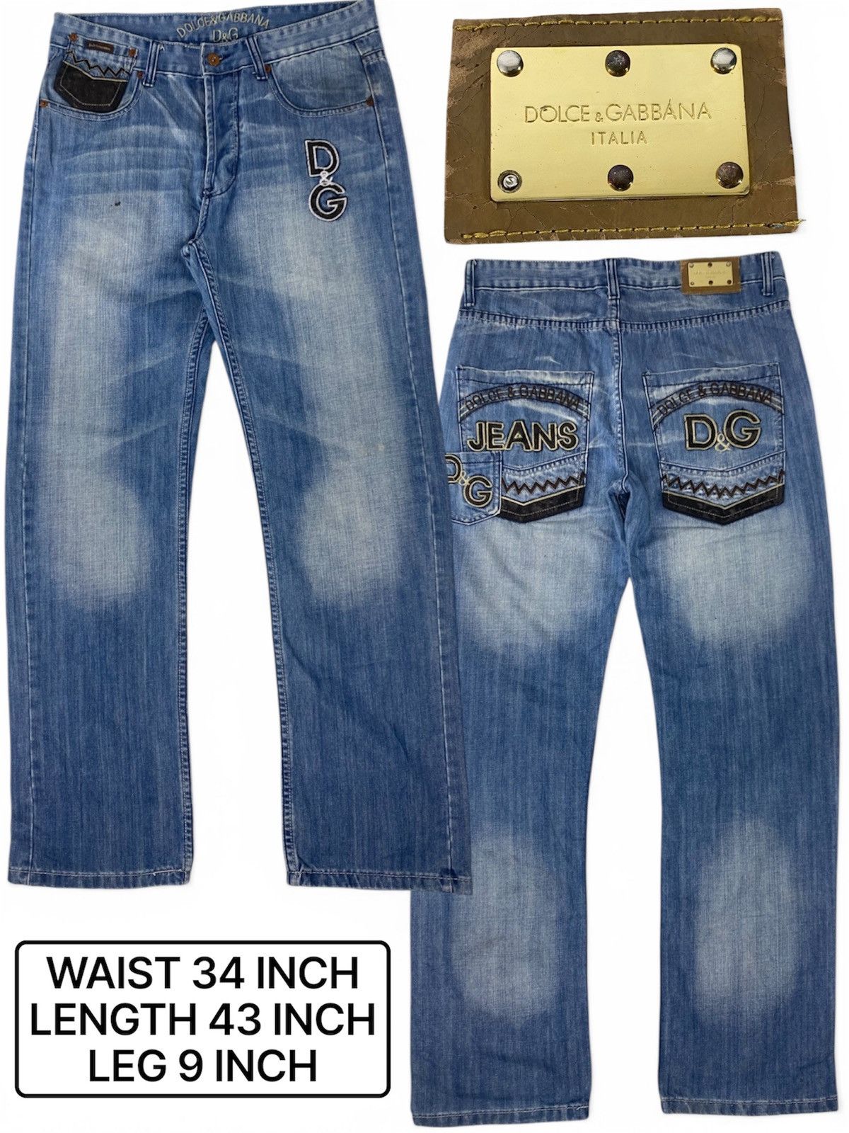 Dolce & Gabbana VINTAGE Y2K-era DOLCE &GABBANA JEANS BUTTONFLY Size US 34 / EU 50 - 1 Thumbnail