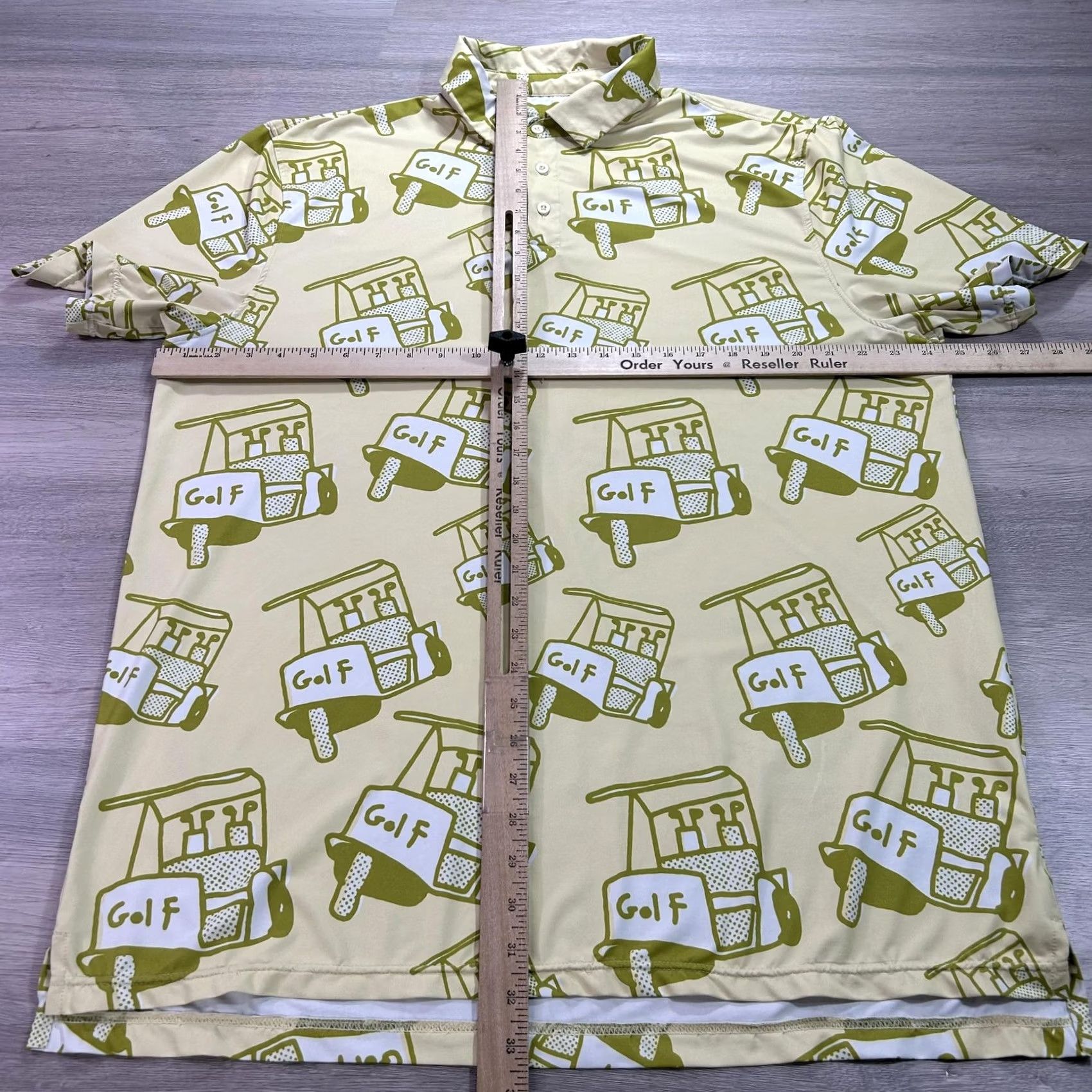 Vintage Sosik Polo Shirt Mens 2XL Yellow Golf All Over Print Performance Stretch Shirt Size US XXL / EU 58 / 5 - 5 Thumbnail