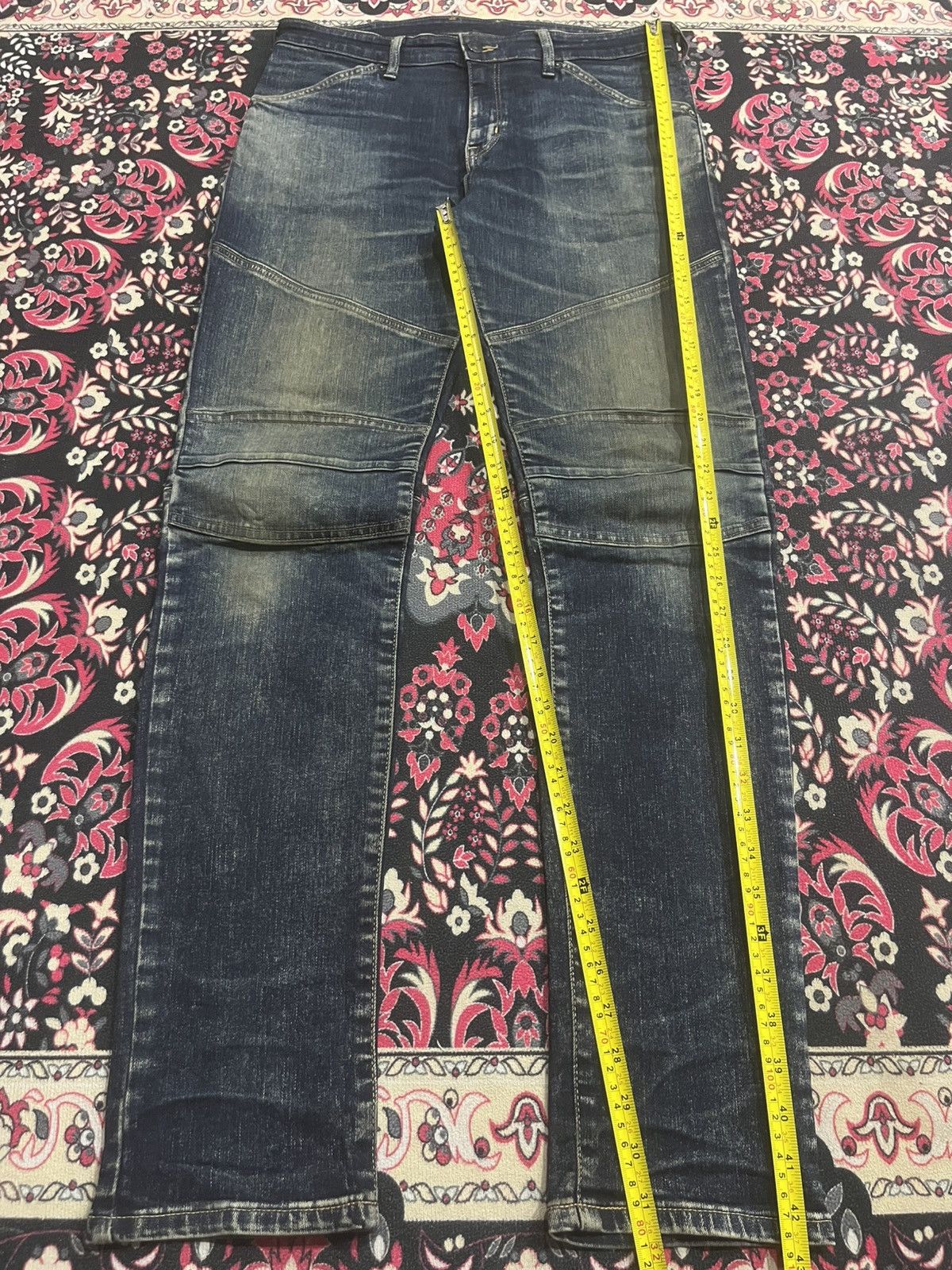 Balmain Vintage Japanese Brand Edwin Pure Dark Blue Wash Biker Jeans Size US 32 / EU 48 - 12 Thumbnail