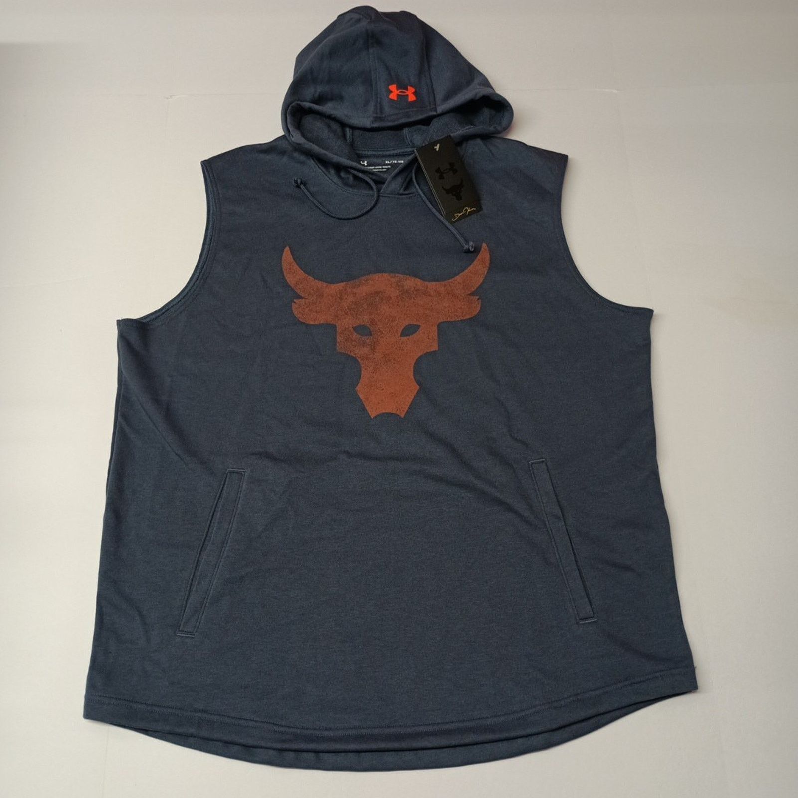 Under Armour Under Armour Project Rock Men Size XL Sleeveless Blue Hoodie Size US XL / EU 56 / 4 - 1 Thumbnail
