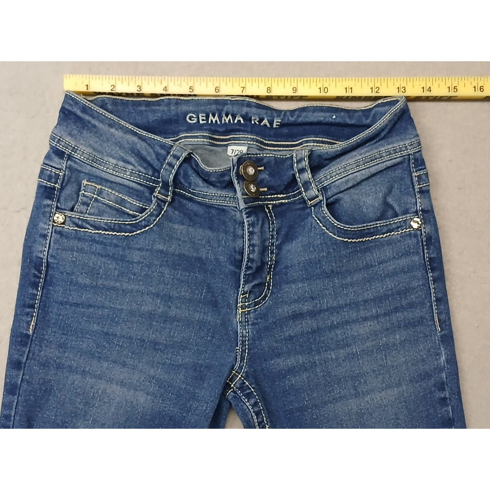 Other gemma Rae (7/28) Womens Skinny Straight Fit Blue Denim Jeans Size 26" / US 2 / IT 38 - 3 Thumbnail