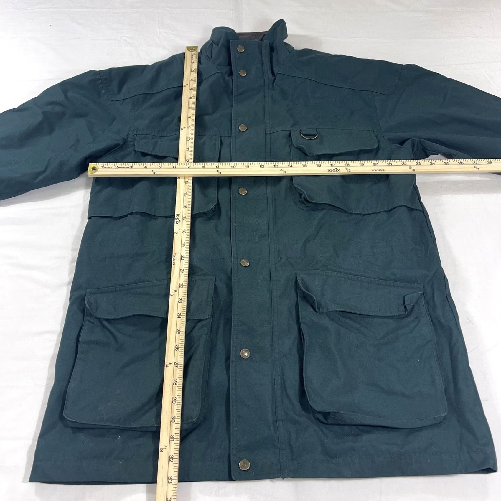 Eddie Bauer VINTAGE Eddie Bauer Jacket Unisex Adults M Full Zip Flannel Lining Green 90s Chore Work Barn Style Basic Jacket Mens Women Size M / US 6-8 / IT 42-44 - 3 Thumbnail