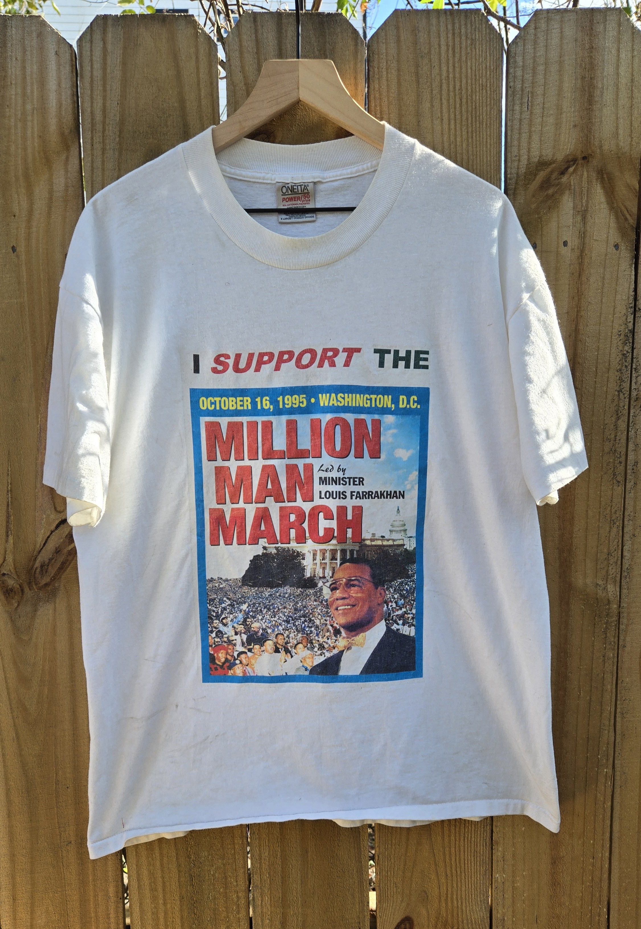 Vintage Vintage 1995 Million Man March T-shirt Size US XL / EU 56 / 4 - 1 Thumbnail