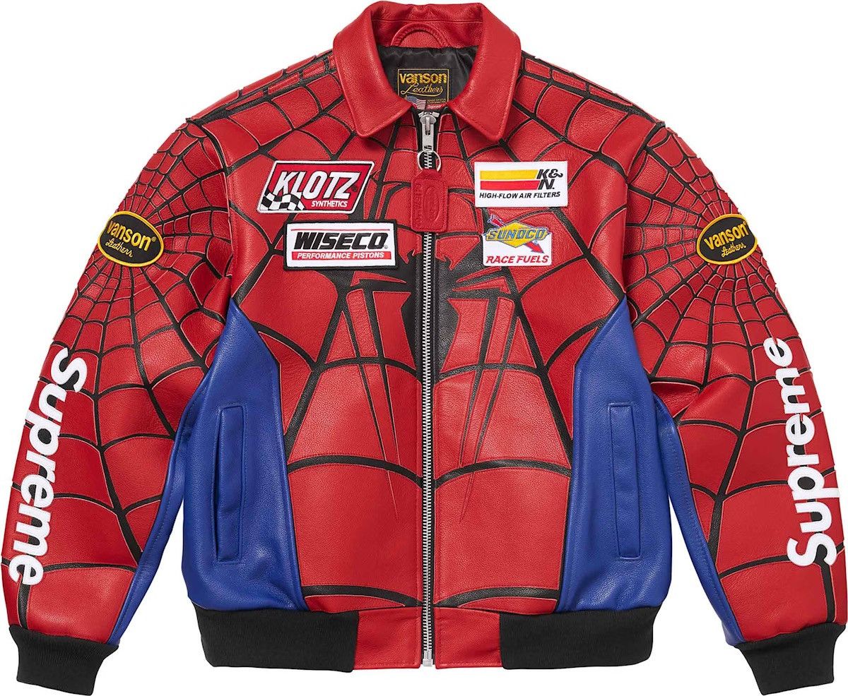Supreme × Vanson Leathers Supreme Vanson Leathers Spider-Man Jacket Red Size US XL / EU 56 / 4 - 2 Thumbnail