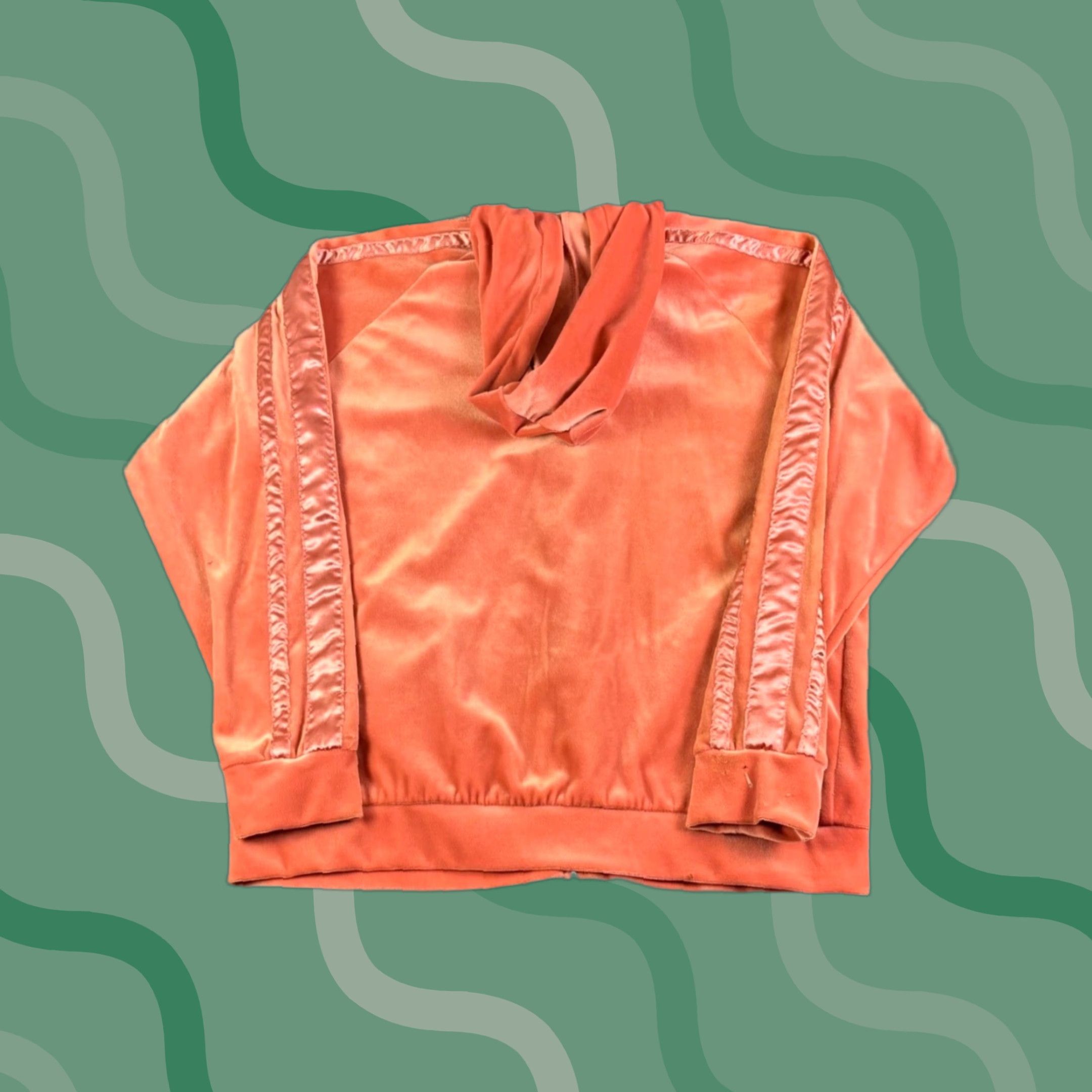 Vintage VINTAGE Jenny Hoodie Full Zip Velour Embroidered Beaded Raglan Sleeve Womens L Orange 90s Y2K Casual Activewear Trench? Size L / US 10 / IT 46 - 1 Thumbnail
