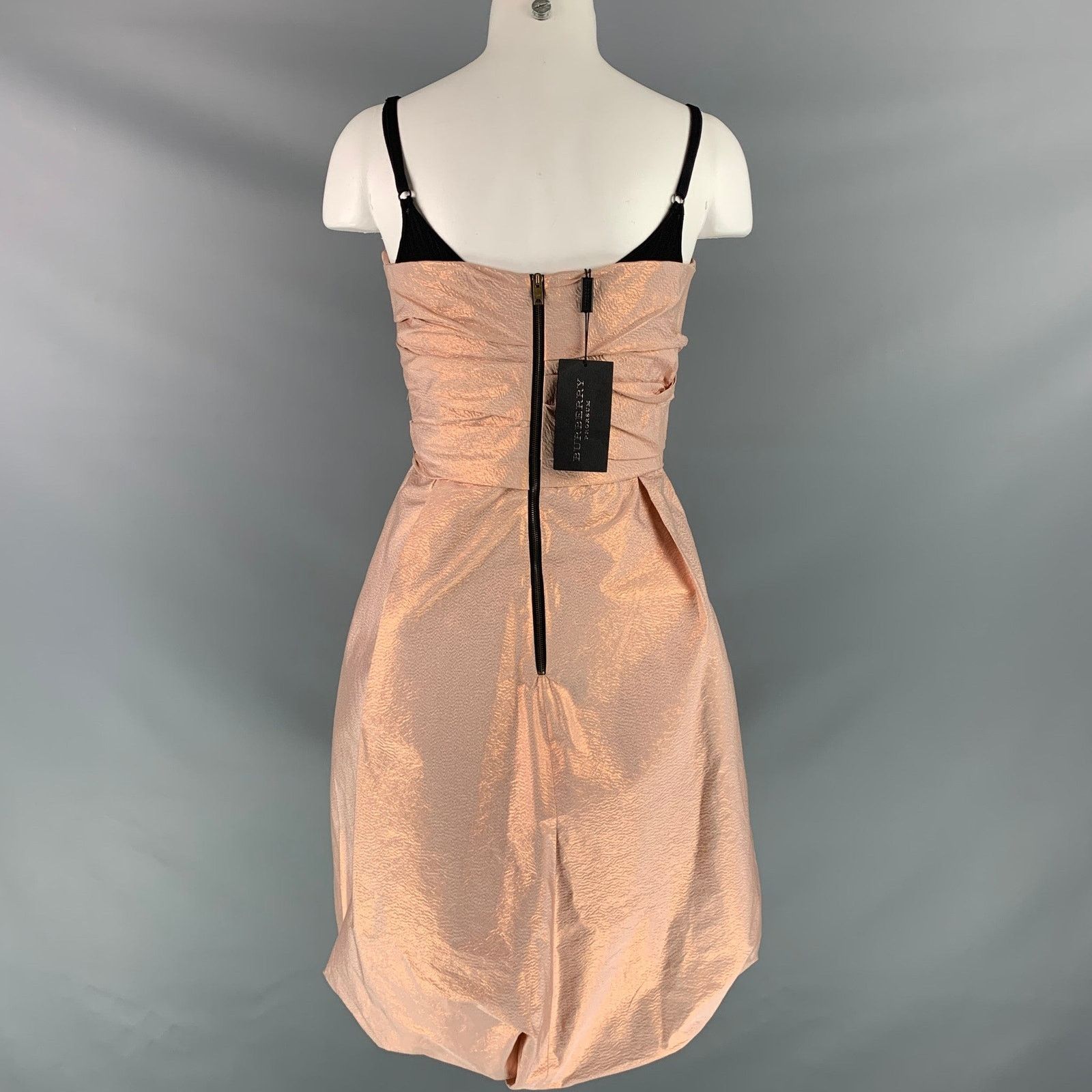 Burberry Prorsum Resort 2013 Size 8 Pink Black Silk / Elastane Dress Size M / US 6-8 / IT 42-44 - 4 Thumbnail
