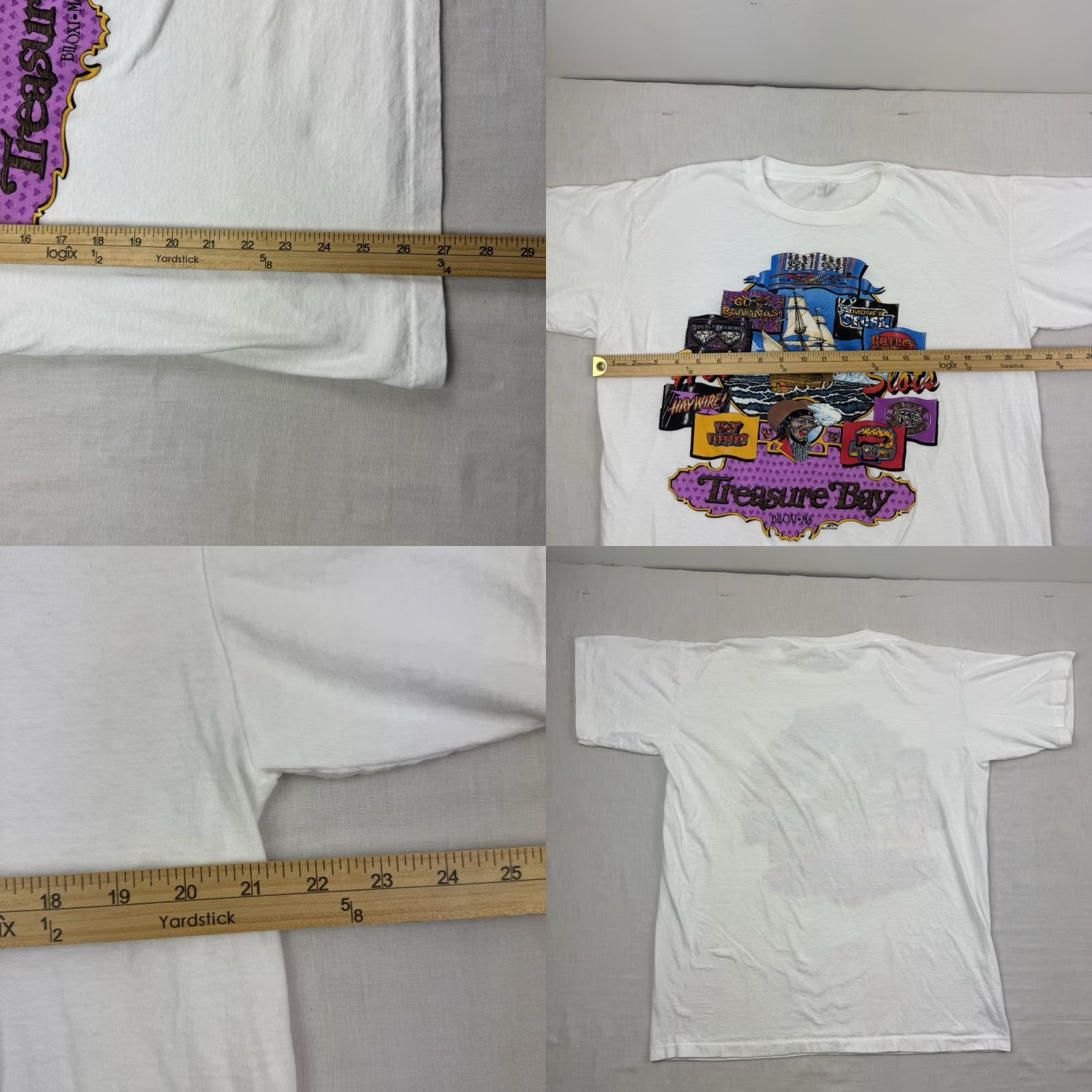Vintage VINTAGE Short Hills Tee T-Shirt Male XL White Pirate Casino Gambling 90s Slot Machines Graphic Print Crew Neck Short Sleeve Mens XL 90s Theme Size US XL / EU 56 / 4 - 8 Thumbnail