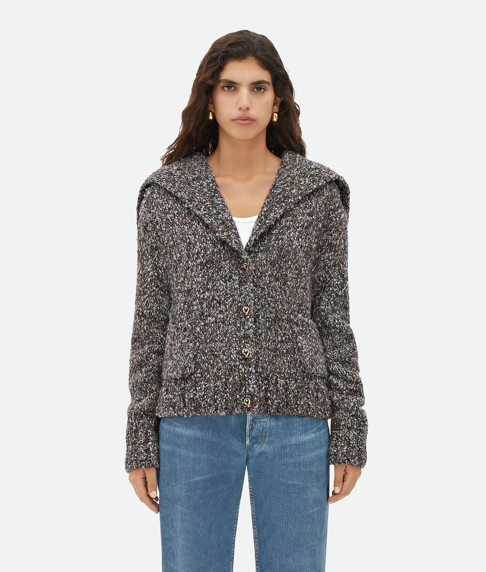 Bottega Veneta o1y0725 Cardigan in Gray Size S / US 4 / IT 40 - 1 Thumbnail