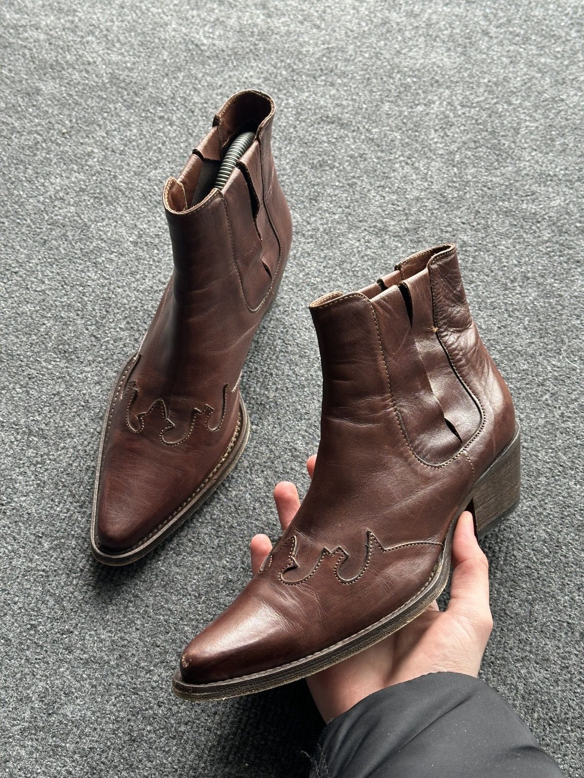 Other 🚨 WESTERN BROWN WOMEN Y2K BOOTS Y2K LEATHER SIZE 36 Size US 6 / IT 36 - 1 Thumbnail