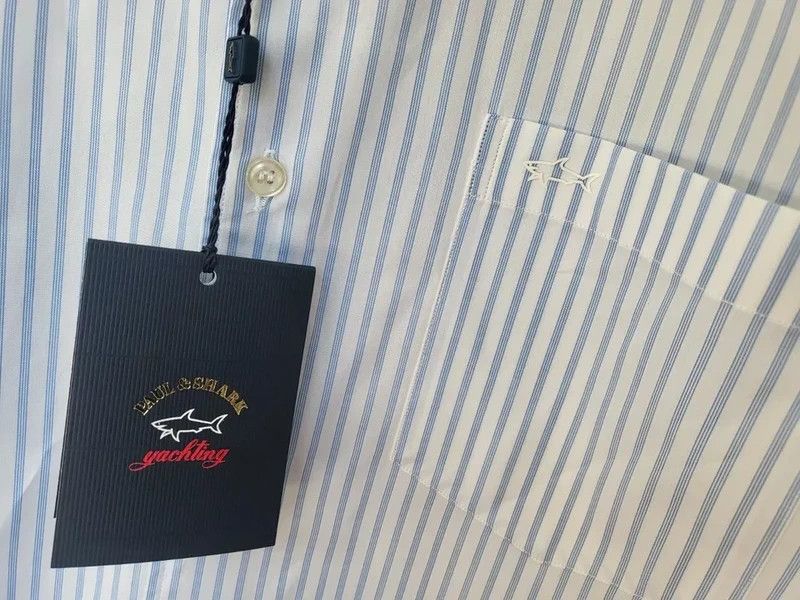 Paul & Shark RRP320€ PAUL&SHARK sz L NWT Shirts Long Sleeves Striped Blue Size US L / EU 52-54 / 3 - 4 Thumbnail