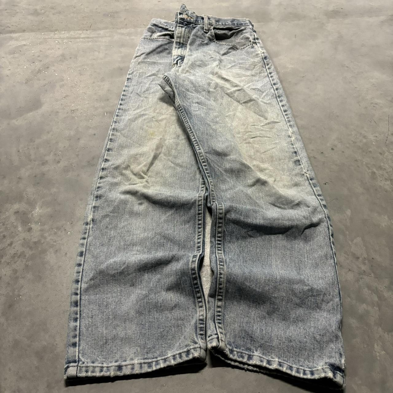 Japanese Brand × Vintage Crazy Vintage Y2K/2000s Grunge Faded Light Wash Denim Jeans! Size US 34 / EU 50 - 3 Thumbnail