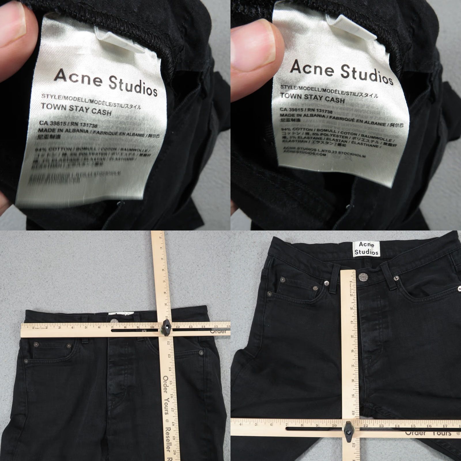 Acne Studios Acne Studios Jeans Men 29 Black Town Stay Cropped Denim Button Fly Mid Rise Jeans Mens Black City Cropped 5-Pocket Design Urban Modern Style Size US 29 - 8 Thumbnail