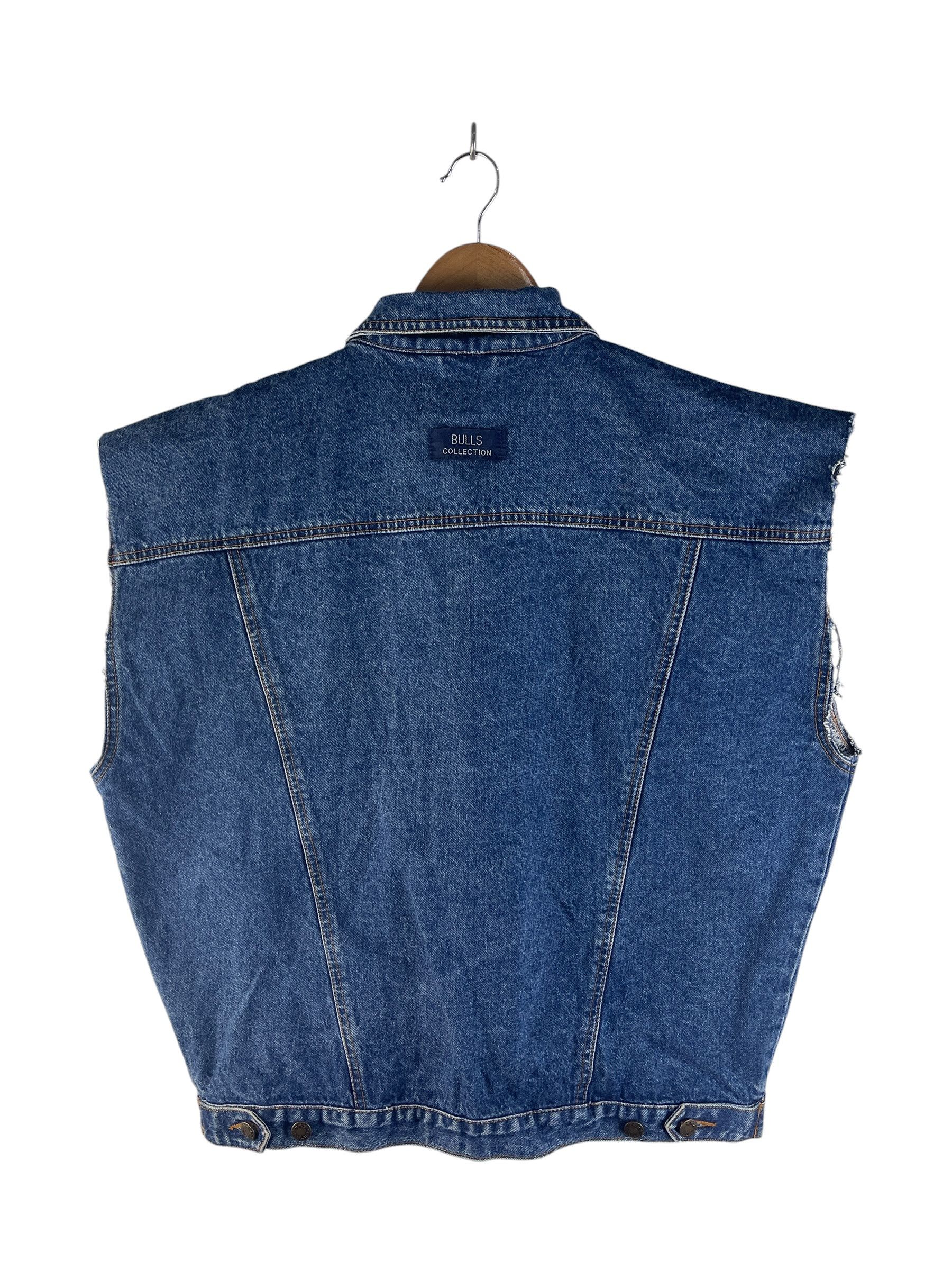 Vintage Bradford Bulls Collection Denim Vest Cut-Off Trucker Jacket Size US L / EU 52-54 / 3 - 2 Thumbnail