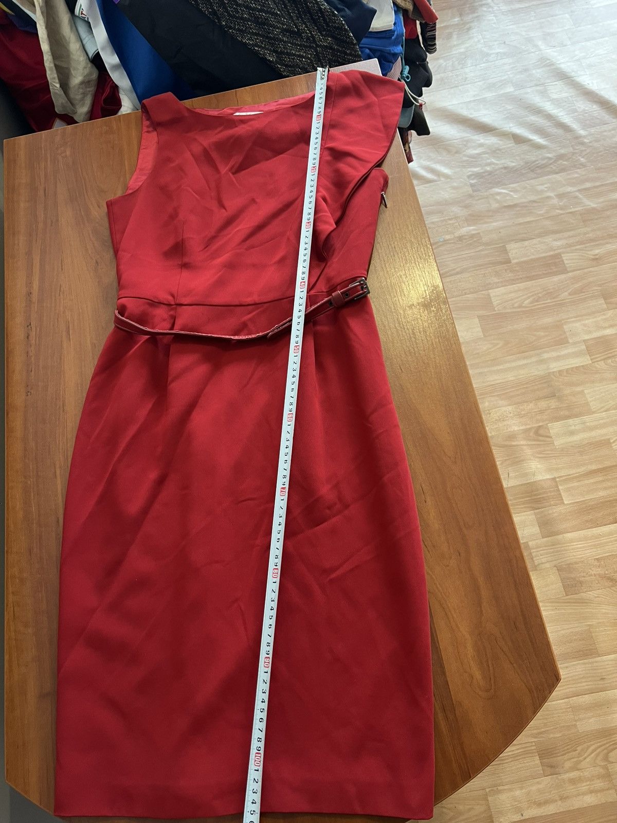Max Mara MAX MARA ITALIAN MADE RED TRIACETATE SLEEVELESS SOLID DRESS Size XL / US 12-14 / IT 48-50 - 15 Thumbnail