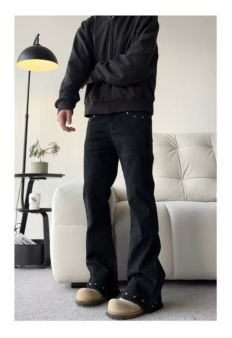 Japanese Brand × Vintage Punk High Stretch Micro Flare Aged Willow Studded Jeans Size US 30 / EU 46 - 2 Thumbnail