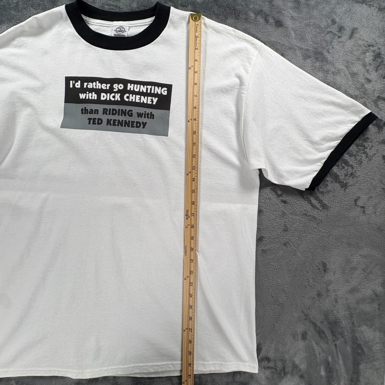 Delta VINTAGE DICK CHENEY Hunting Ted Kennedy Ringer T shirt Kenne Size US XL / EU 56 / 4 - 8 Thumbnail