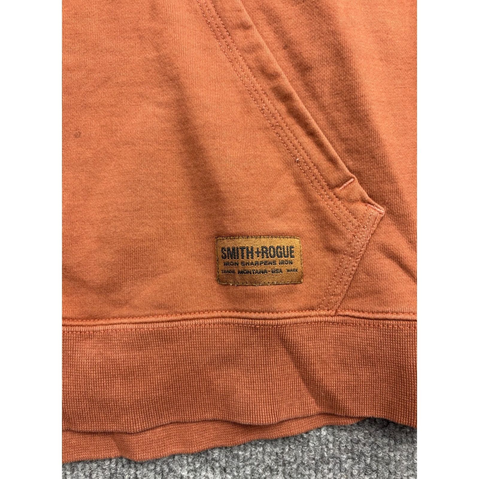 Vintage Smith + Rogue Hoodie Mens L Rust Orange Quarter Zip Drawstring Front Pocket Size US L / EU 52-54 / 3 - 2 Thumbnail