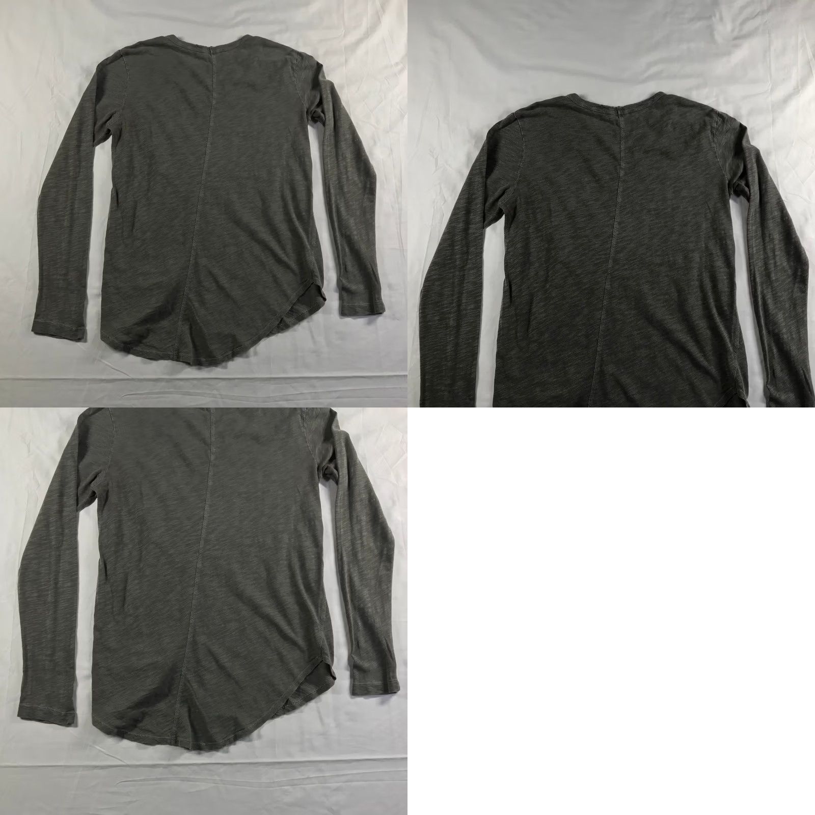 Vintage Wilt Womens XS Gray Long Sleeve Top USA Asymmetrical Crossover Hem Slub Knit Size XS / US 0-2 / IT 36-38 - 8 Thumbnail