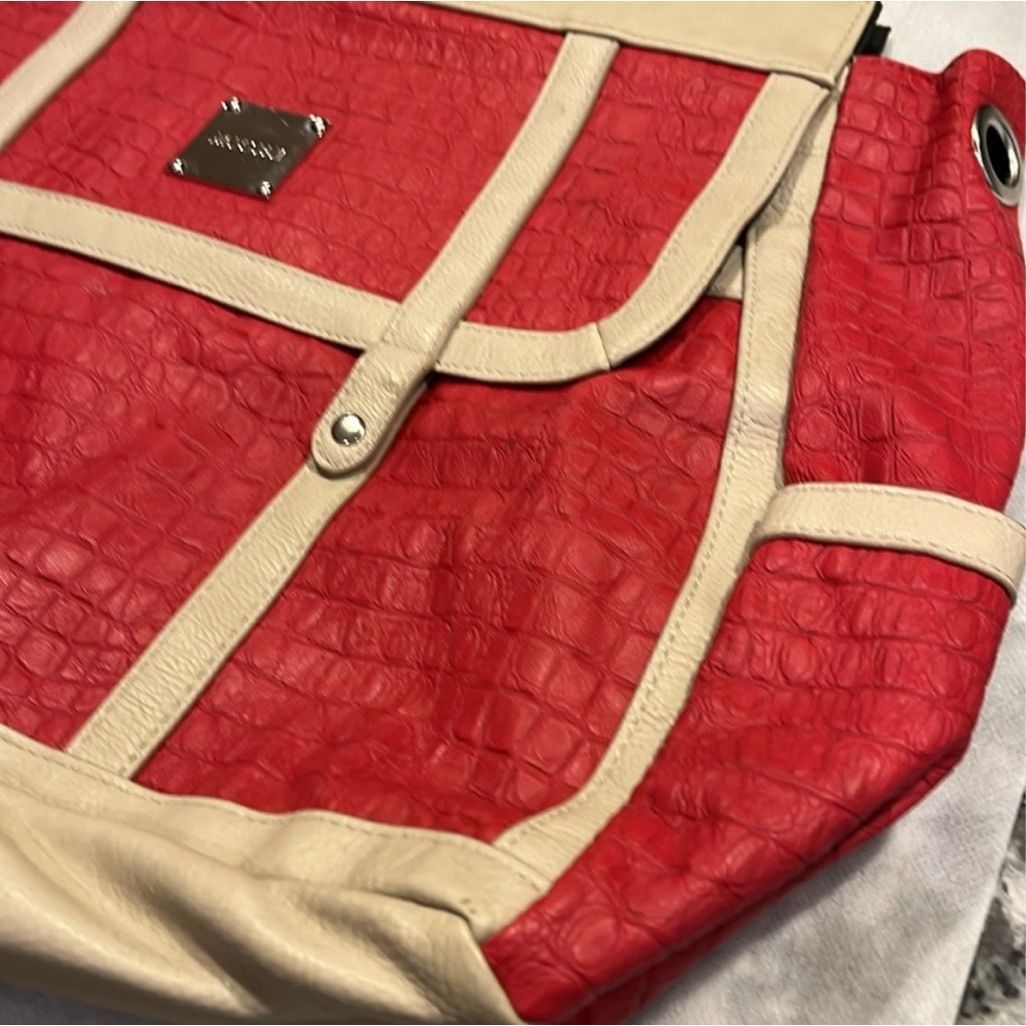 Other Miche Kaitlyn Red Tan Trim Crocodile Embossed Demi Shell Han Size ONE SIZE - 3 Thumbnail