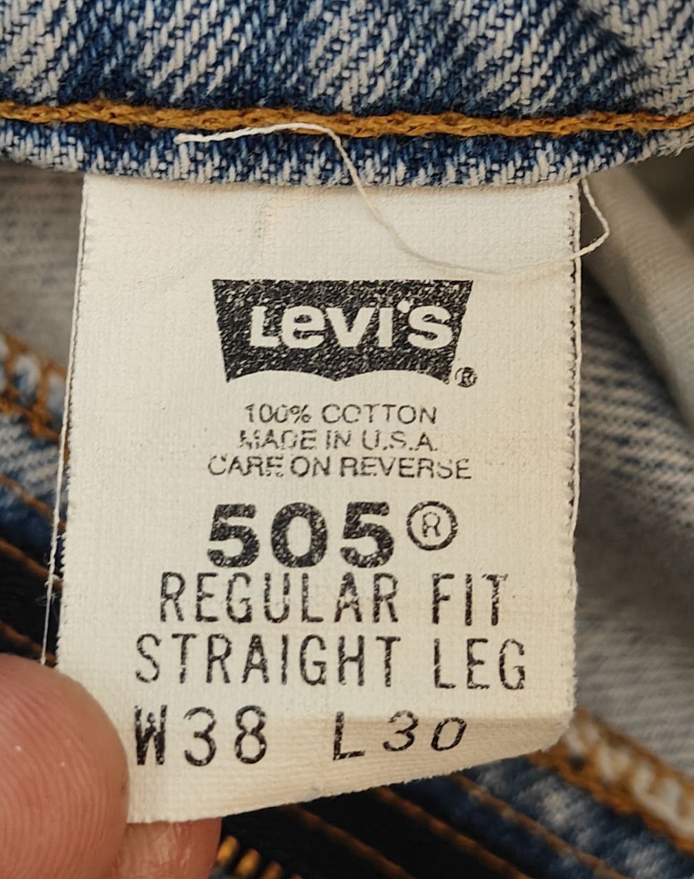 90's Vintage Levi's 505 Orange Tab Denim, Made in USA