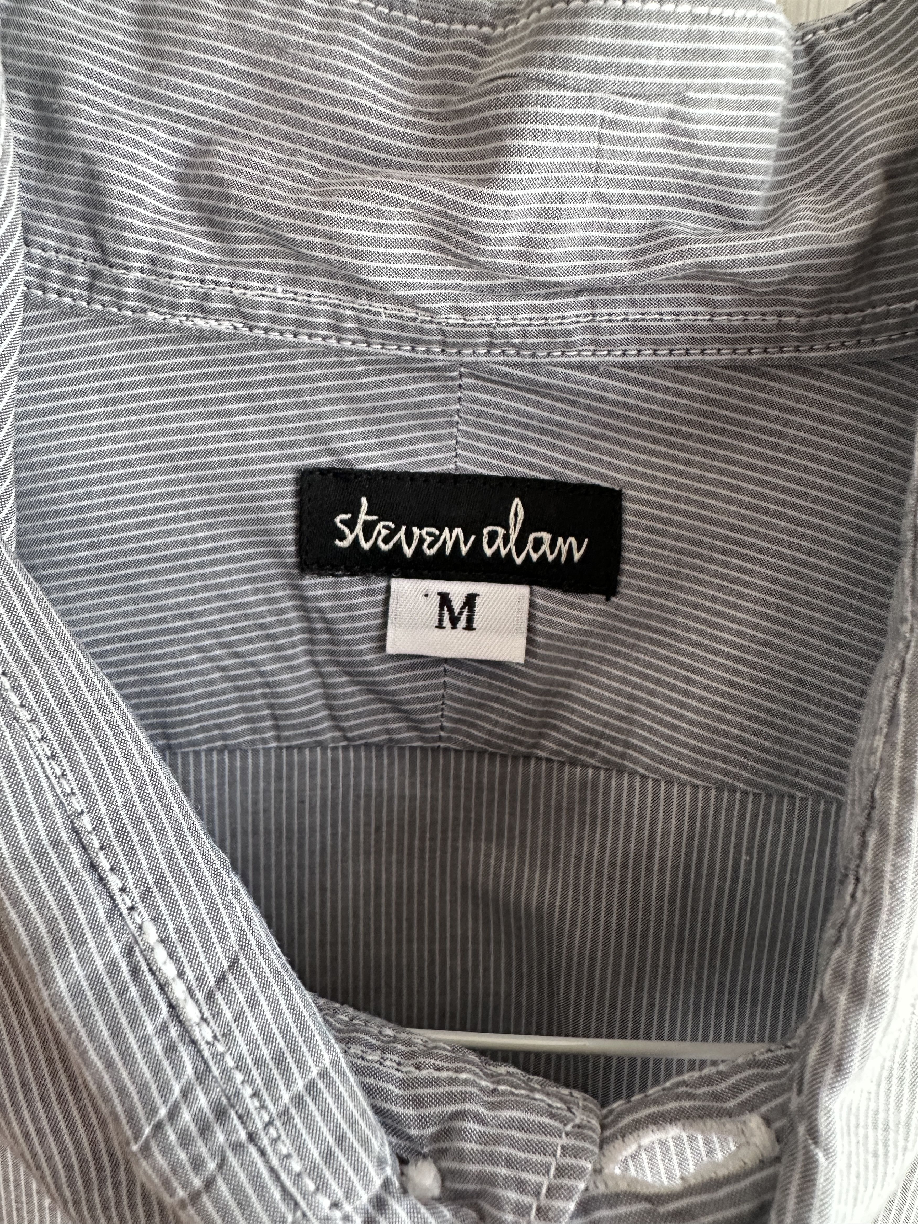 Steven Alan Single Needle Shirt, Grey Pencil Stripe Size US M / EU 48-50 / 2 - 6 Thumbnail
