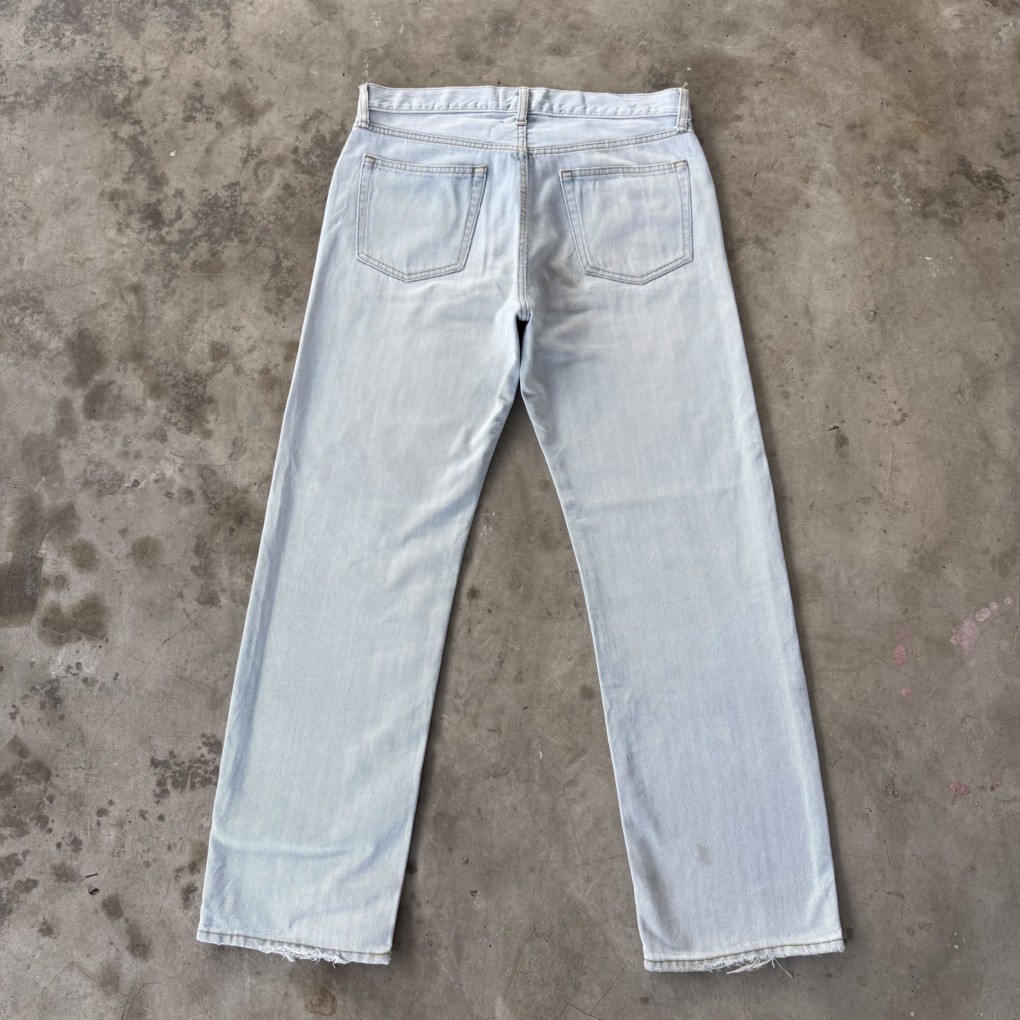 Japanese Brand W35x30 Vintage Japanese Light Wash Blue Ripped Denim Jean. Size US 35 - 1 Thumbnail