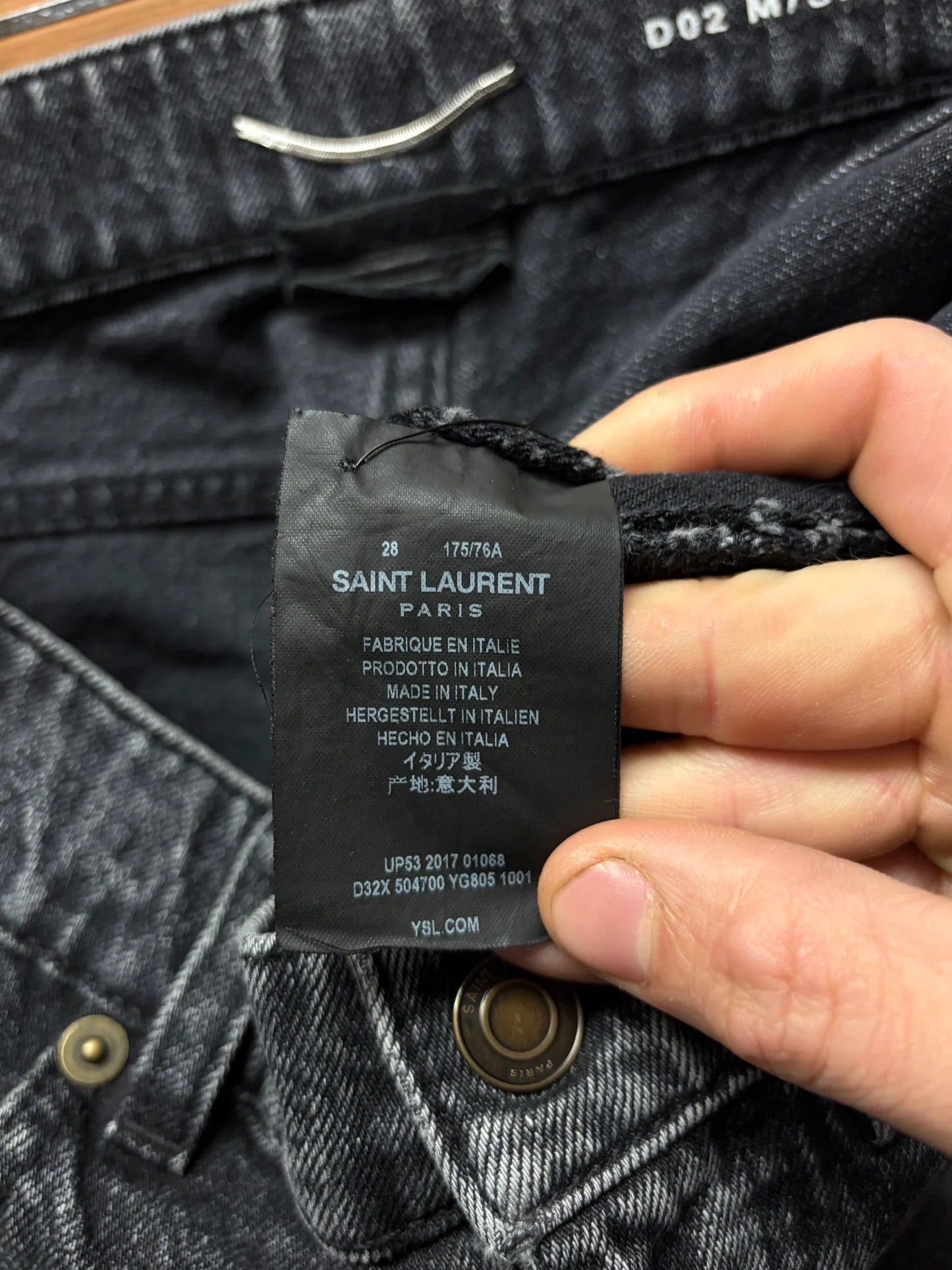 Saint Laurent Paris 2017 Saint Laurent ‘D02’ Distressed Black Skinny Jeans Size US 28 / EU 44 - 5 Thumbnail