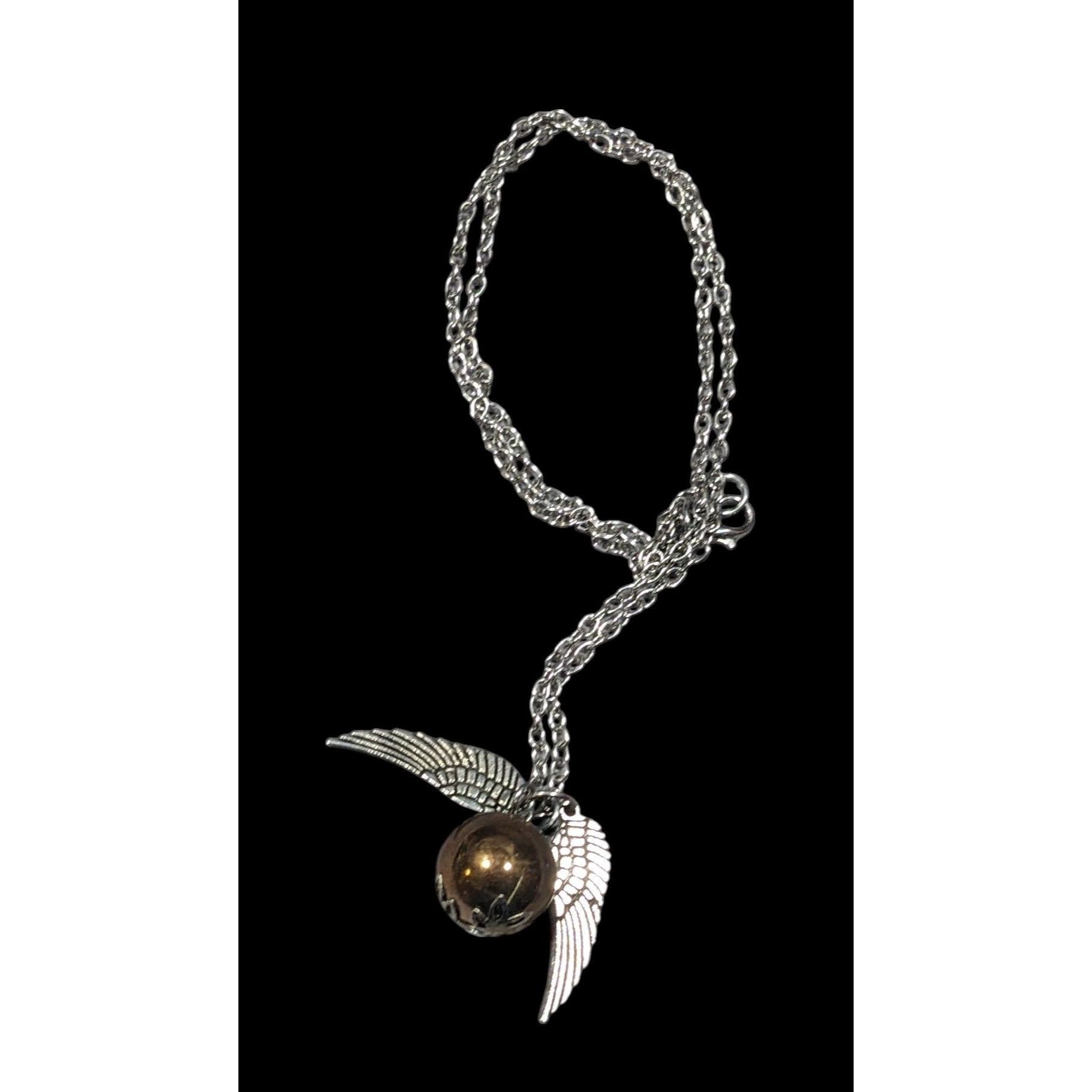 Other Whimsical Angel Pendant Necklace Silver Tone Wings With Gold Size ONE SIZE - 1 Thumbnail