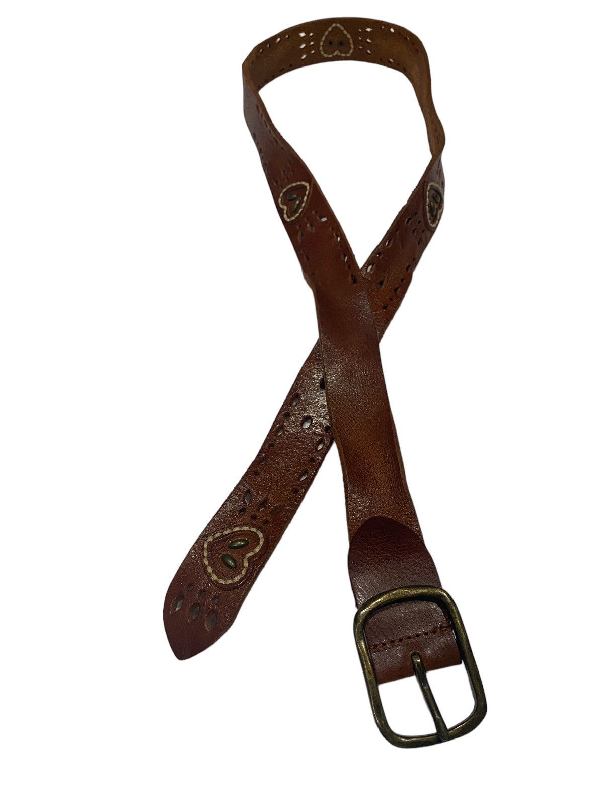 Japanese Brand Men’s Brown Leather Belt Size 33”-37” Size 36 - 4 Thumbnail
